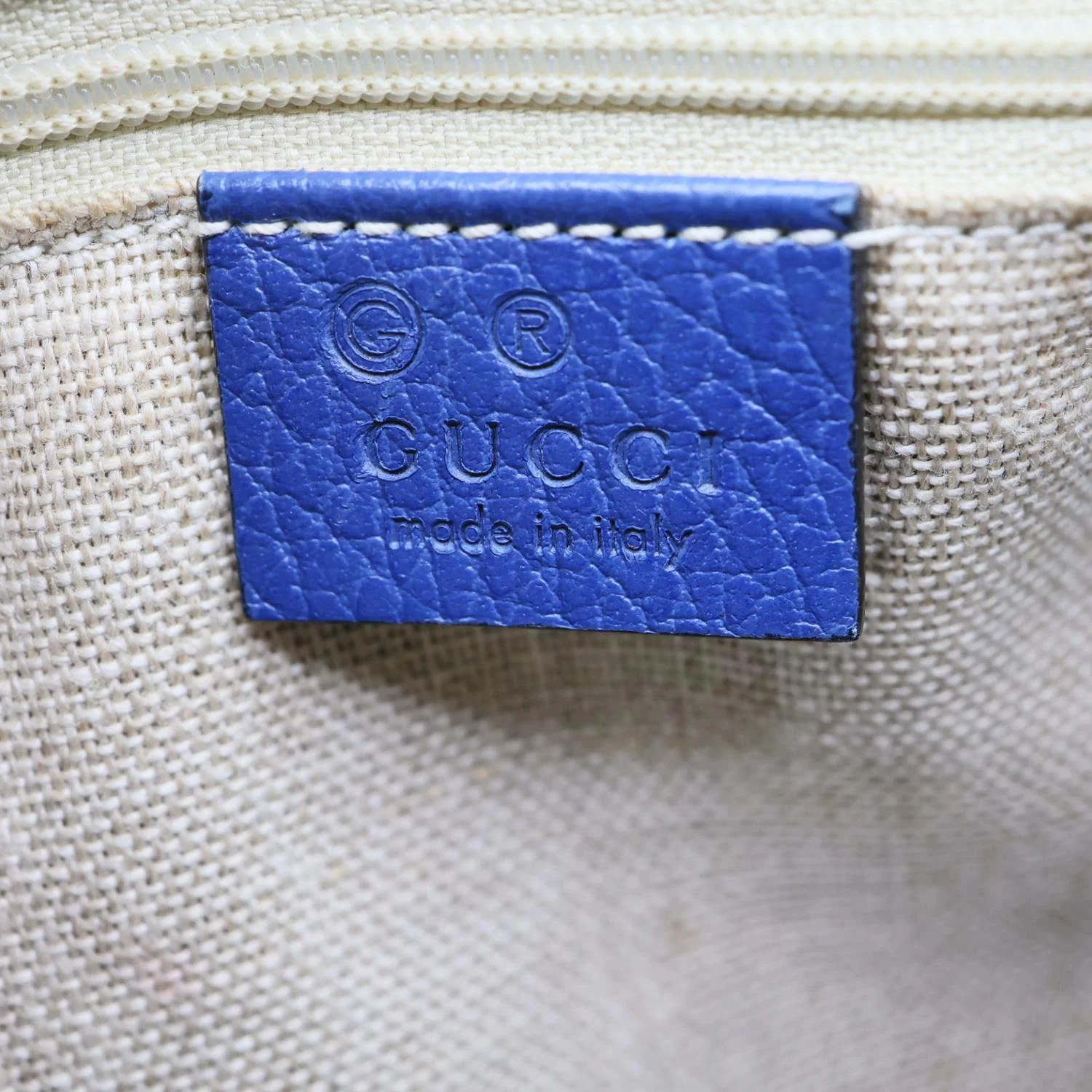 GUCCI Small Bree GG Canvas Leather Tote Crossbody Bag Blue 449241 - Image 13