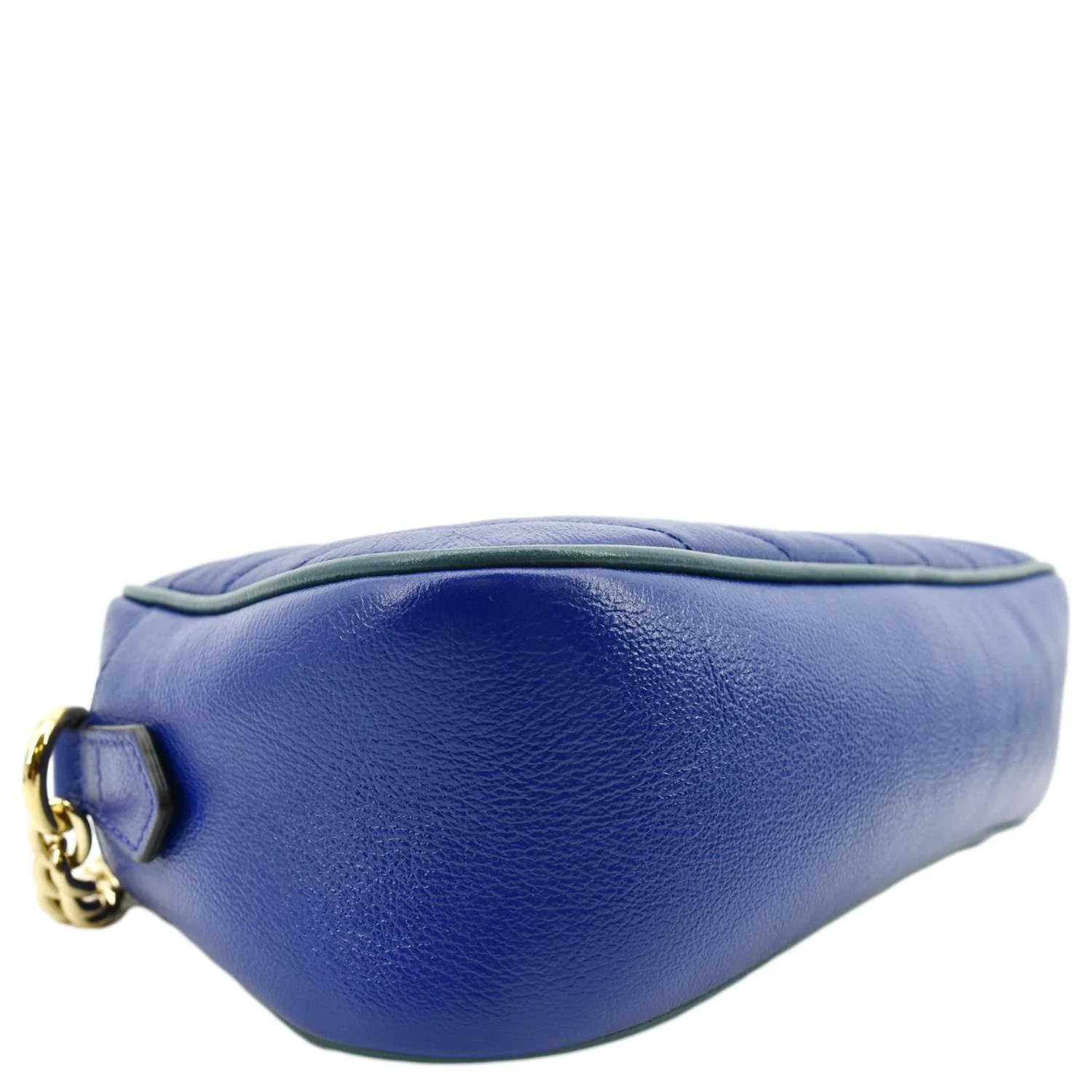 GUCCI GG Marmont Small Diagonal Leather Crossbody Bag Blue 447632 - Image 8