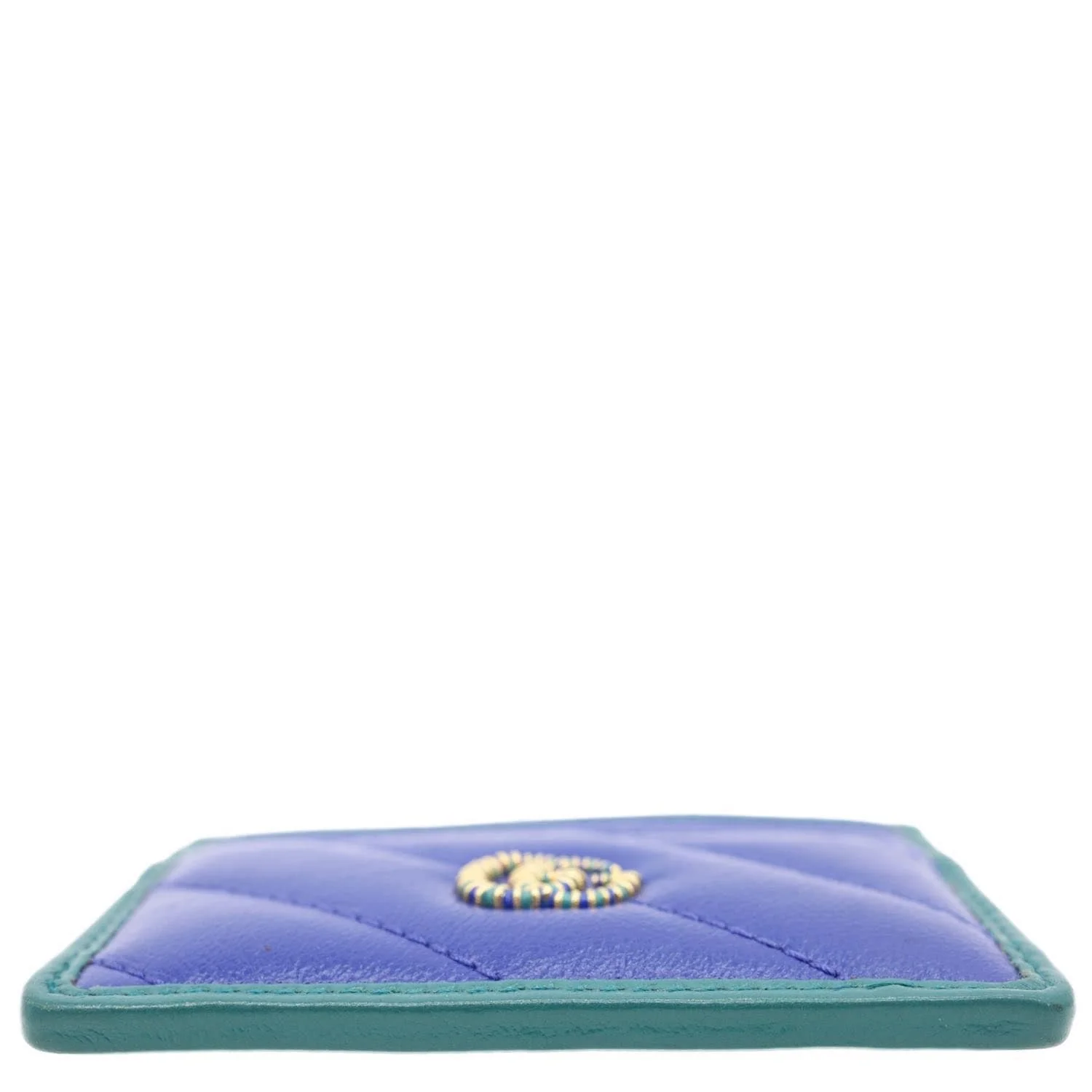 GUCCI Torchon GG Calfskin Leather Card Holder Blue 573812 - Image 6
