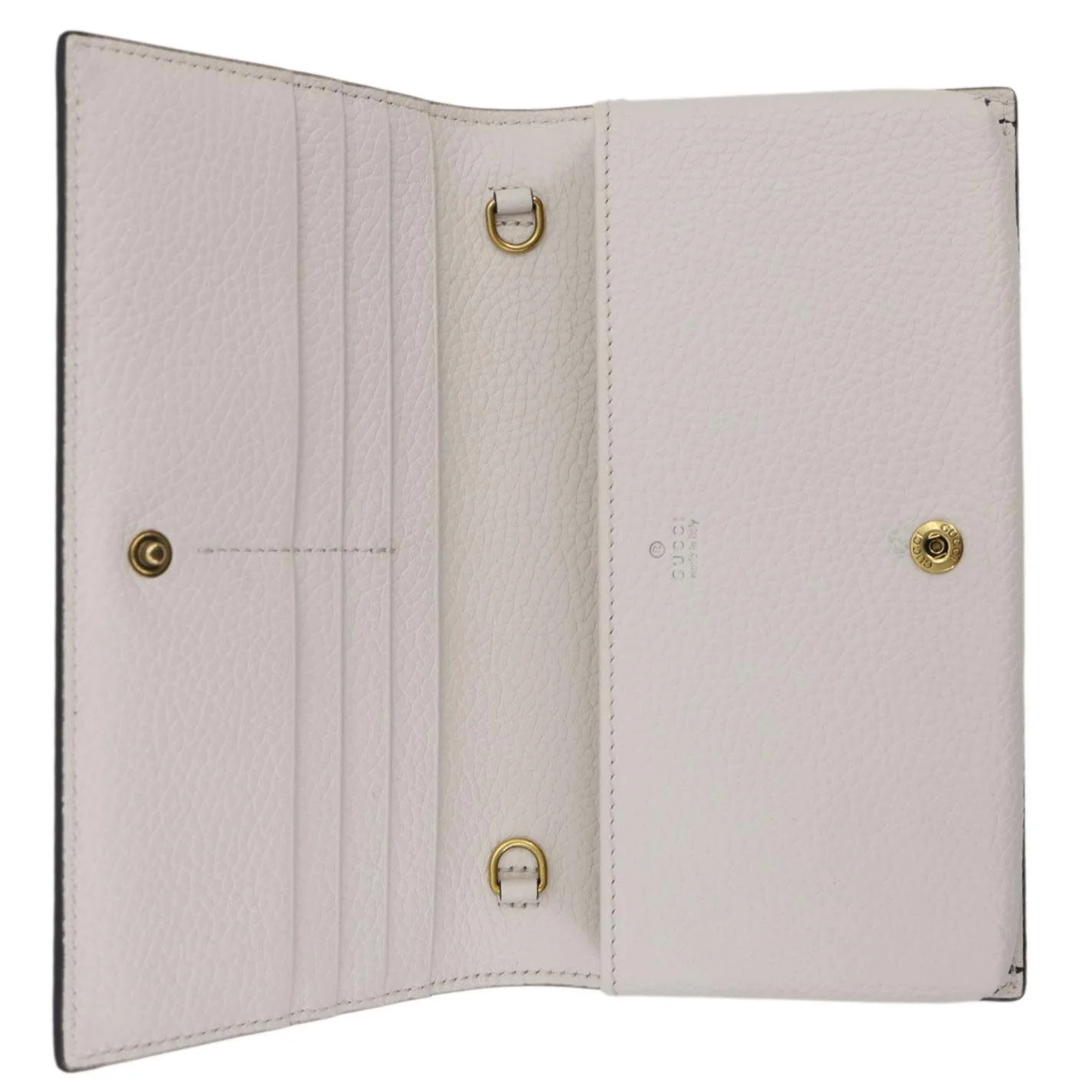GUCCI Interlocking G Leather Chain Wallet Beige 746056 - Image 11