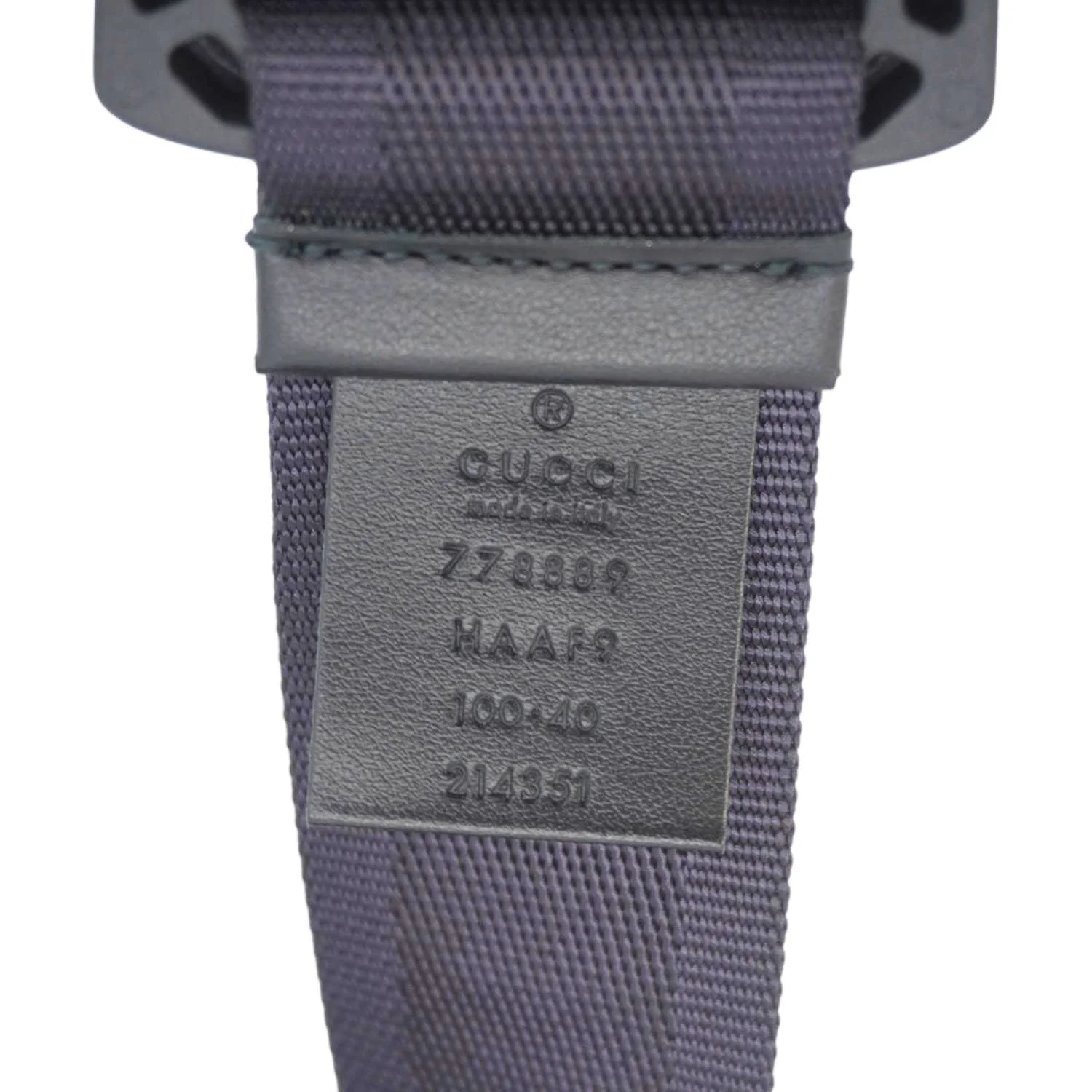 GUCCI GG Crystal Nylon Belt Size 100.40 Blue 778889 - Image 12