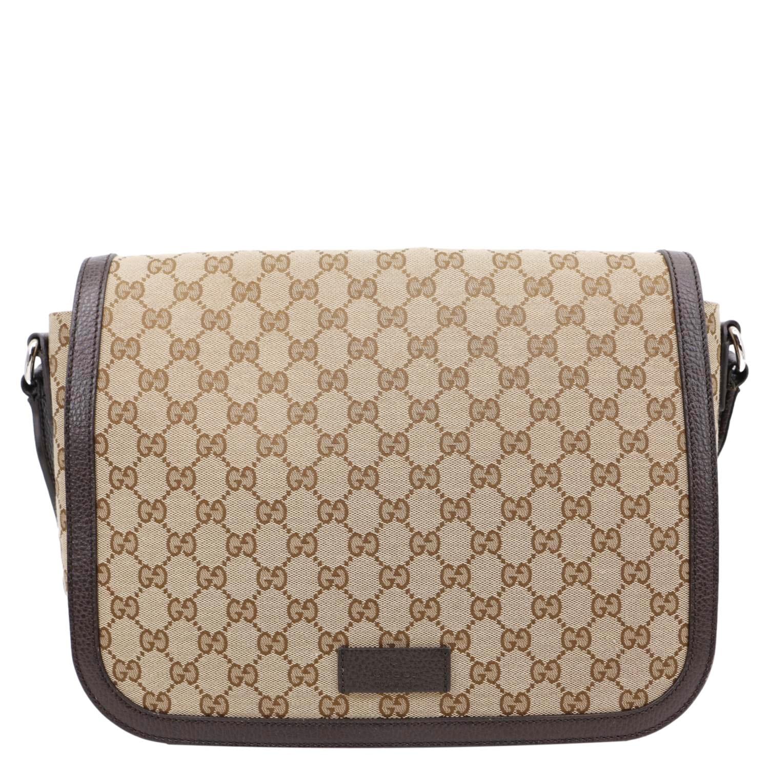 GUCCI GG Flap Large Monogram Canvas Messenger Bag Beige 449171 - Image 3