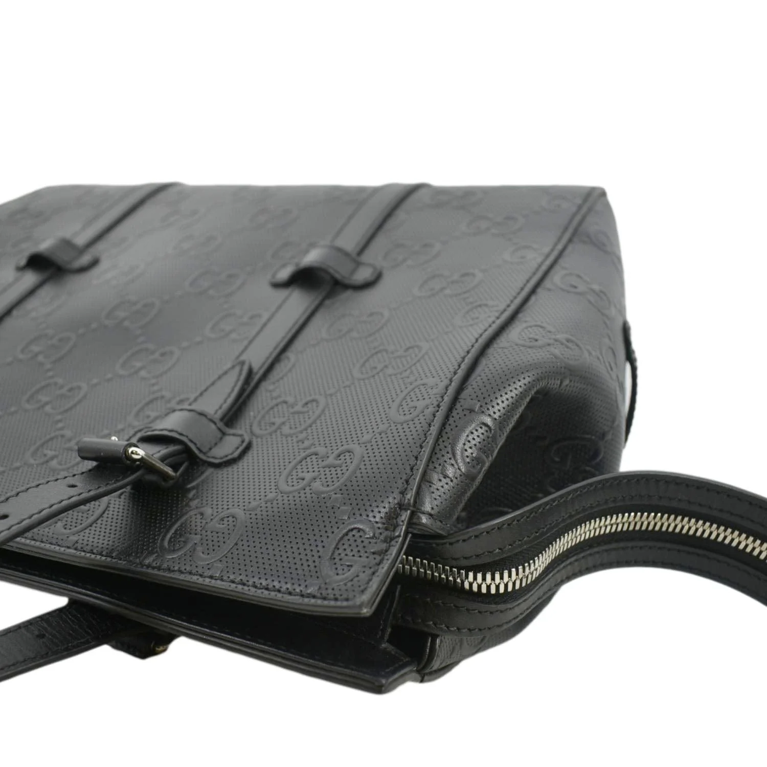 GUCCI GG Embossed Leather Tote Bag Black 232947 - Image 7