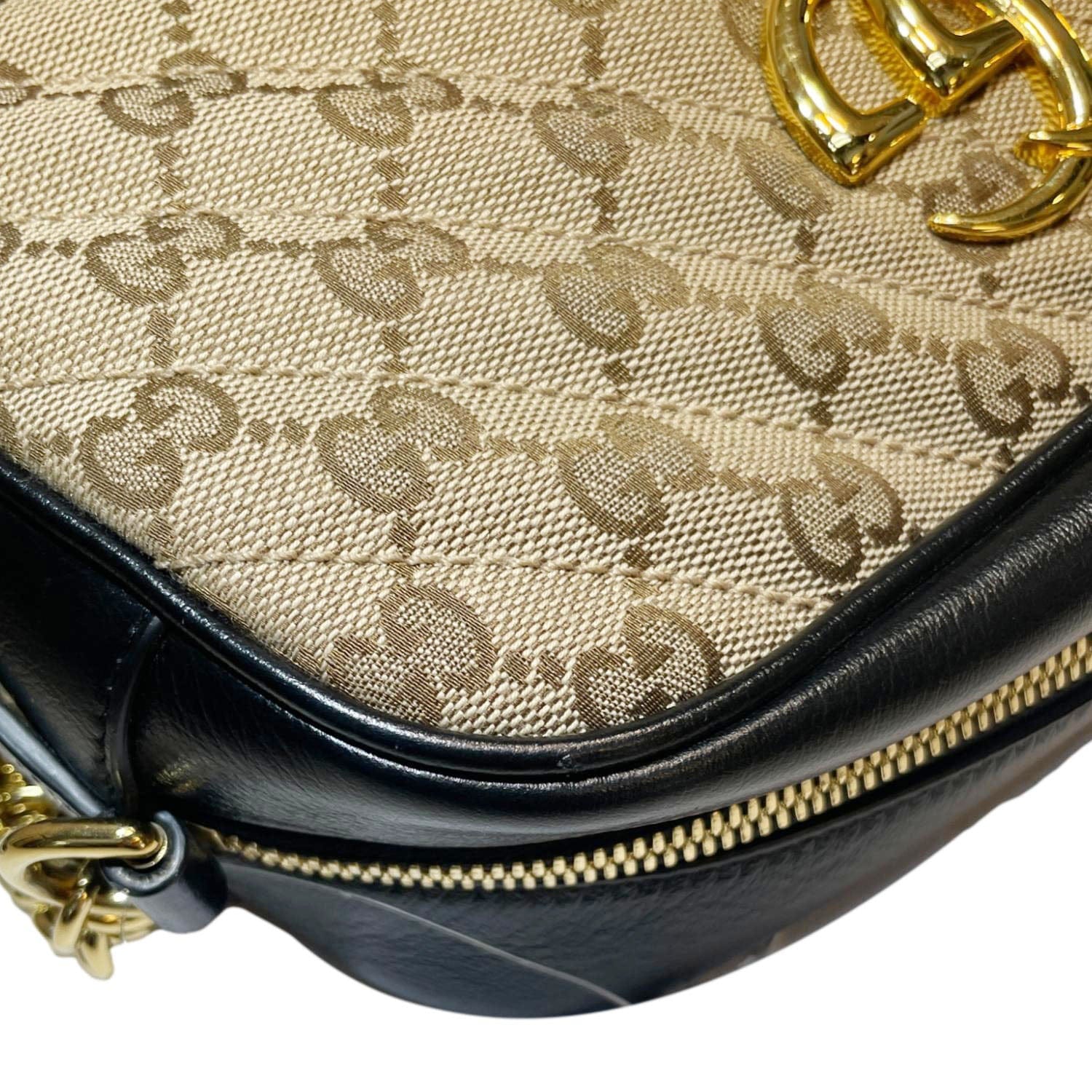 GUCCI Marmont Small Monogram Canvas Crossbody Camera Bag Beige 447632 - Image 7