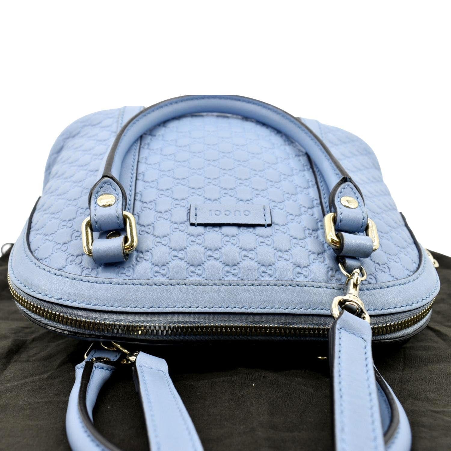 GUCCI Mini Dome Leather Crossbody Bag Mineral Blue 449654 - Image 4