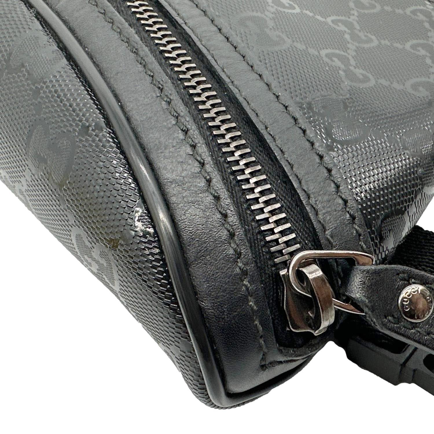 GUCCI GG Imprime Monogram Coated Canvas Waist Bum Bag Black 233269 - Image 7