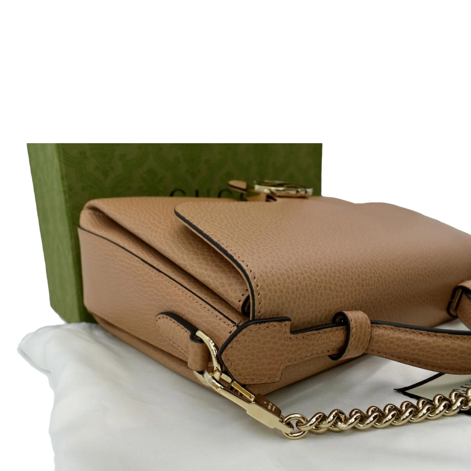 GUCCI GG Interlocking Leather Chain Shoulder Bag Brown 510302 - Image 6