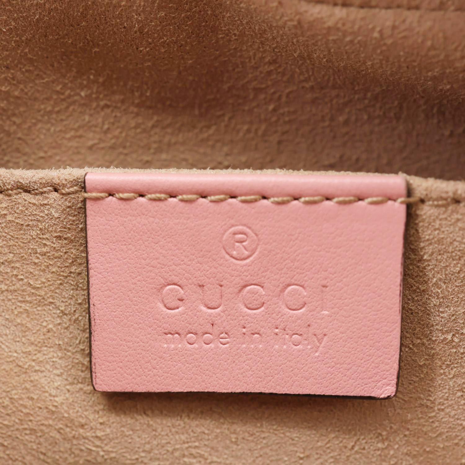 GUCCI GG Marmont Small Matelasse Chevron Leather Camera Bag Pink 447632 - Image 14