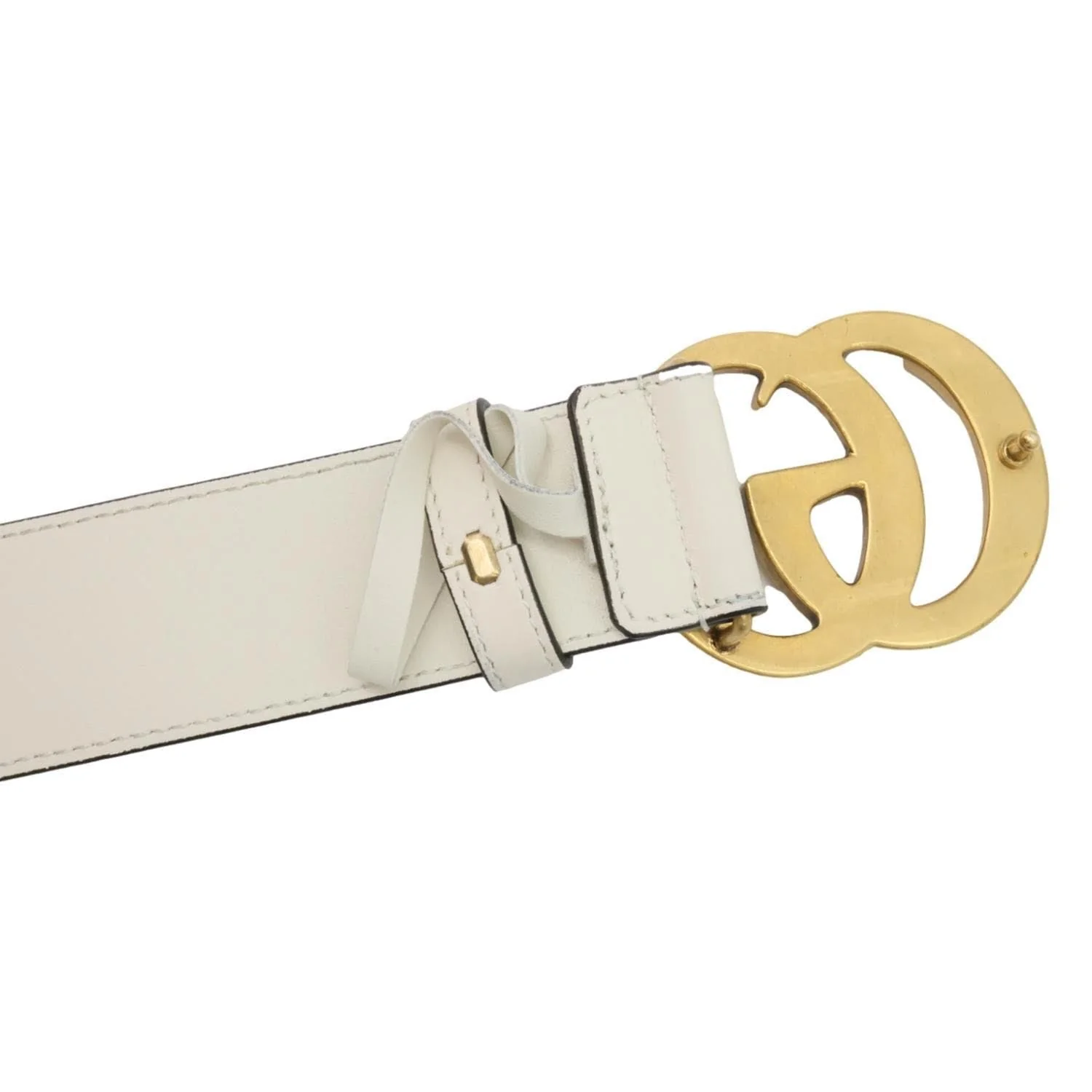 GUCCI Double G buckle Marmont Leather Belt Beige 400593 Size 105/42 - Image 5
