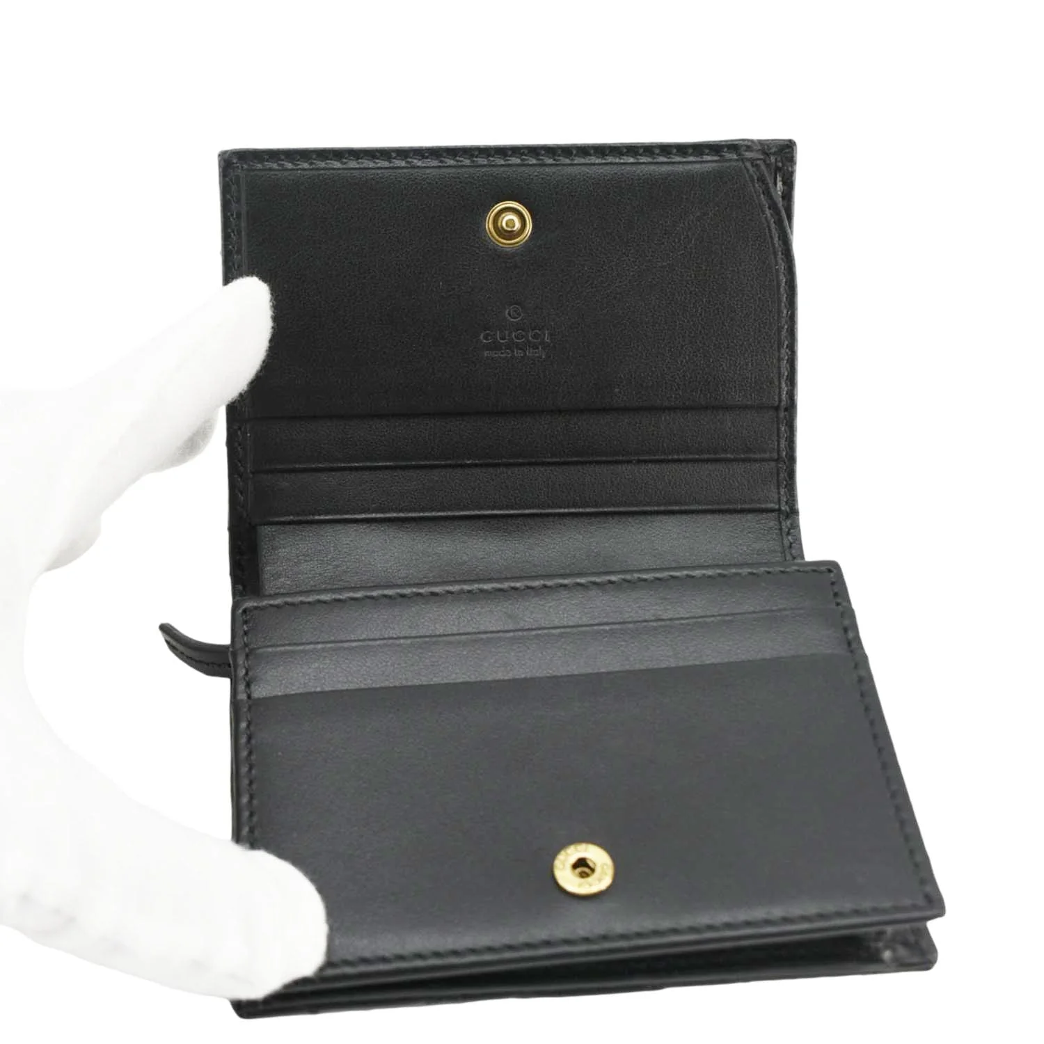 Gucci Marmont GG Matelasse Leather Card Case Wallet Black 466492 - Image 10