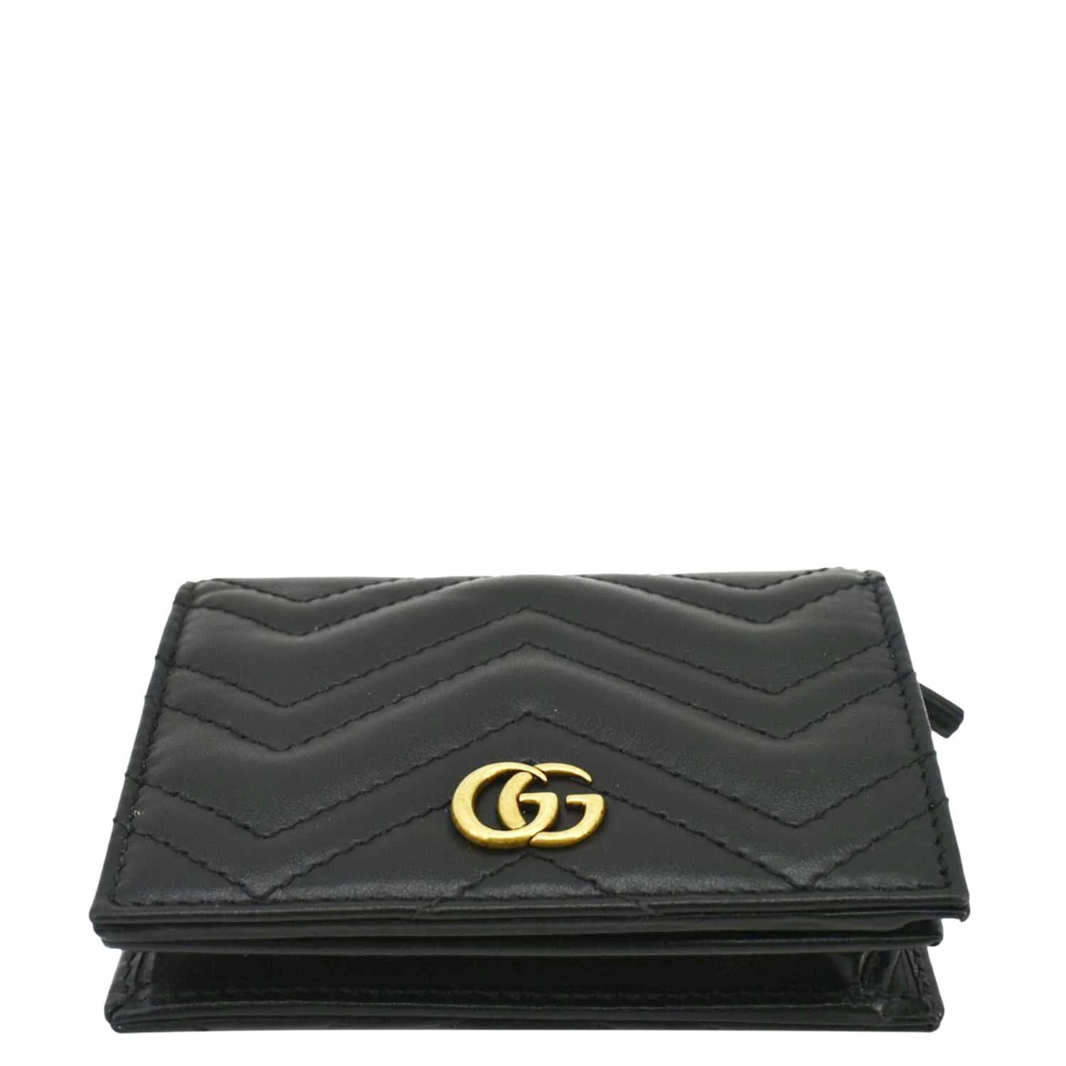 Gucci Marmont GG Matelasse Leather Card Case Wallet Black 466492 - Image 4