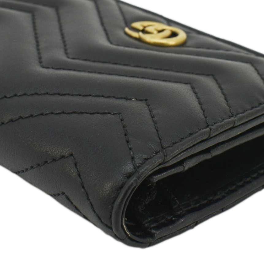Gucci Marmont GG Matelasse Leather Card Case Wallet Black 466492 - Image 6