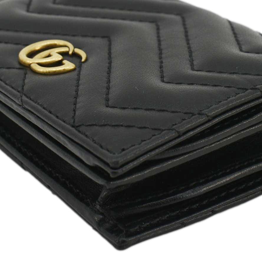 Gucci Marmont GG Matelasse Leather Card Case Wallet Black 466492 - Image 8