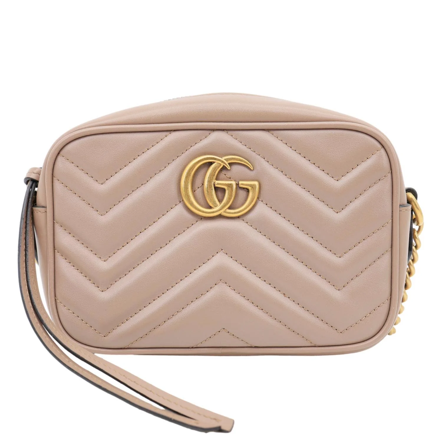 GUCCI GG Marmont Mini Matelasse Leather Crossbody Bag Dusty Pink 448065 - Image 4