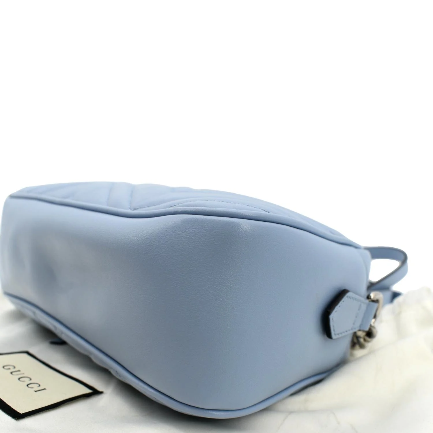 GUCCI GG Marmont Matelasse Leather Crossbody Bag Blue 447632 - Image 6