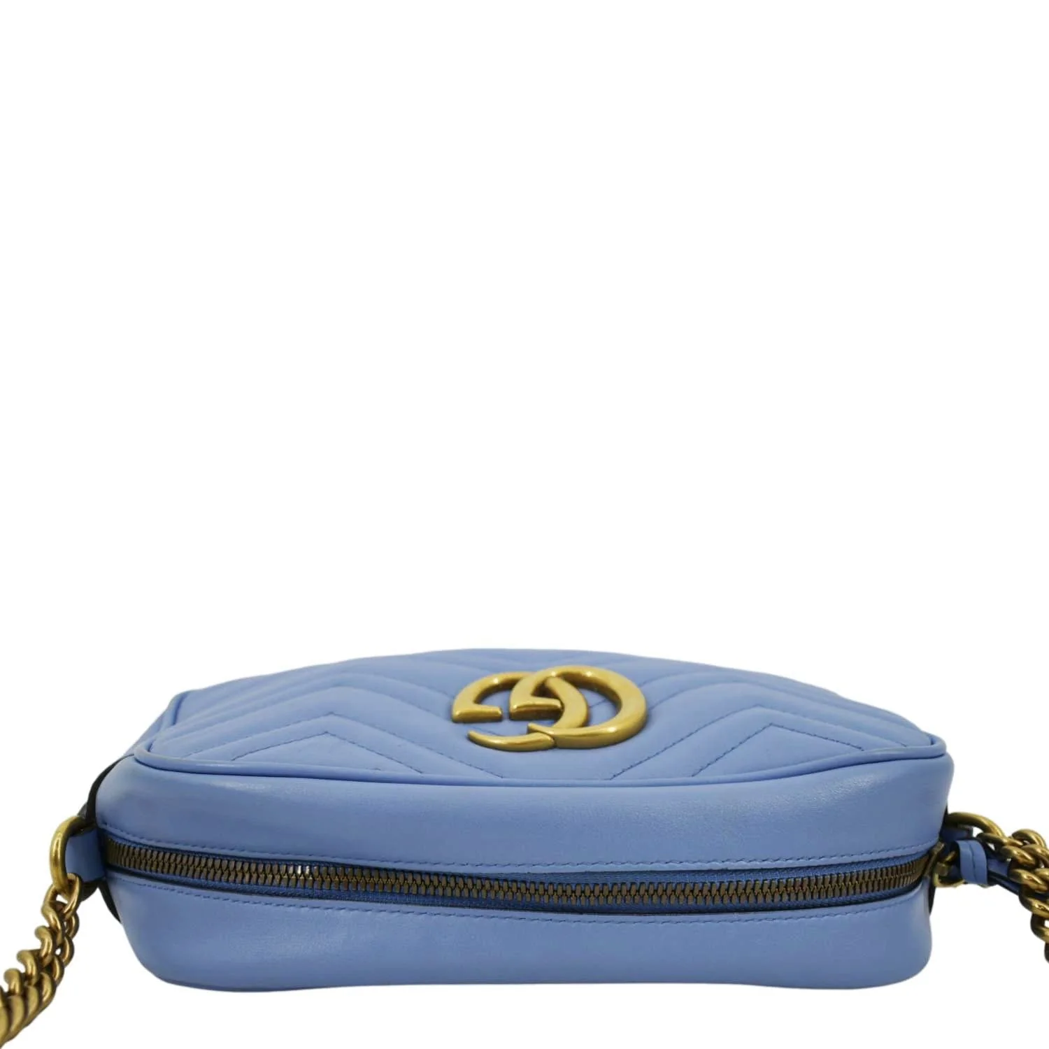 GUCCI GG Marmont Matelasse Leather Crossbody Bag Light Blue 447632 - Image 5