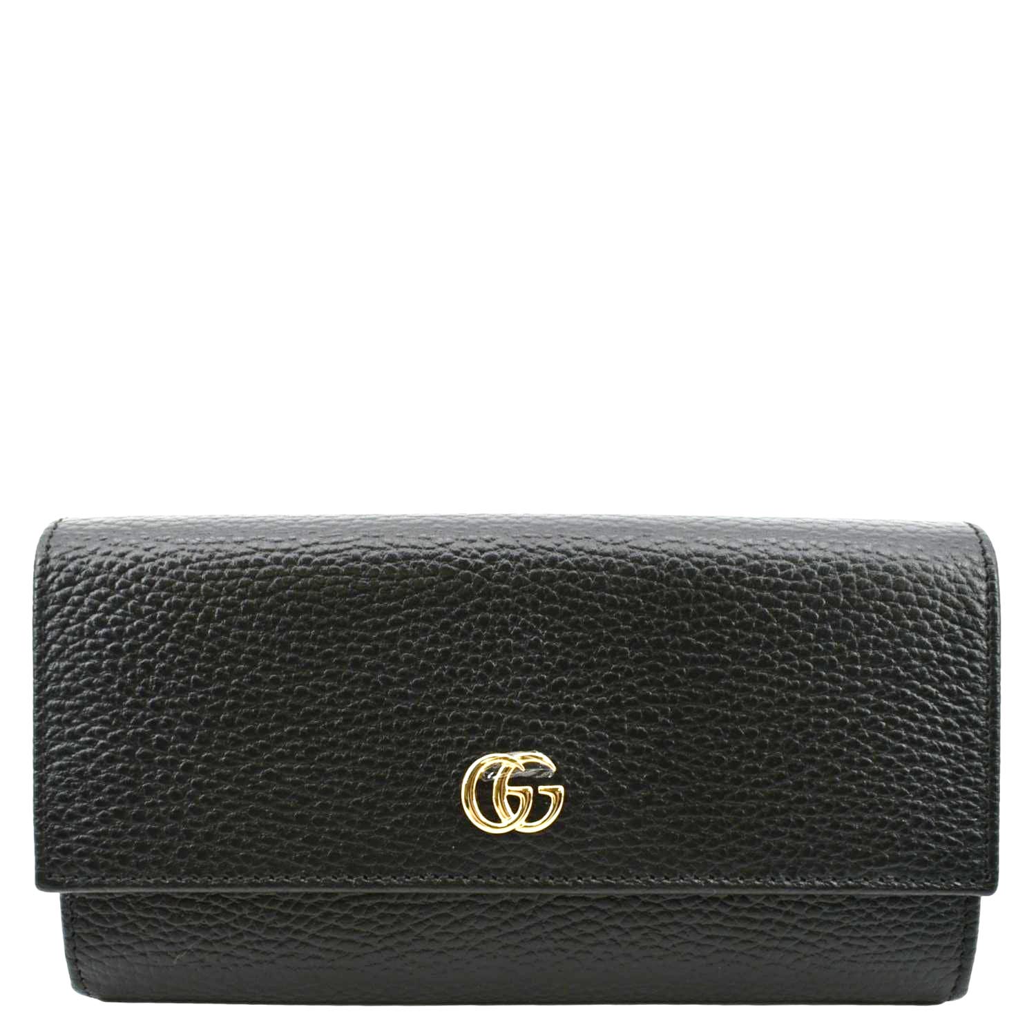 GUCCI GG Marmont Continental Leather Wallet Black 456116