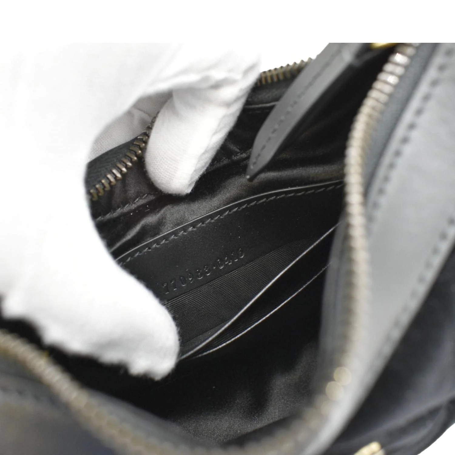 GUCCI GG Marmont Half Moon Mini Leather Shoulder Bag Black 770983 - Image 10