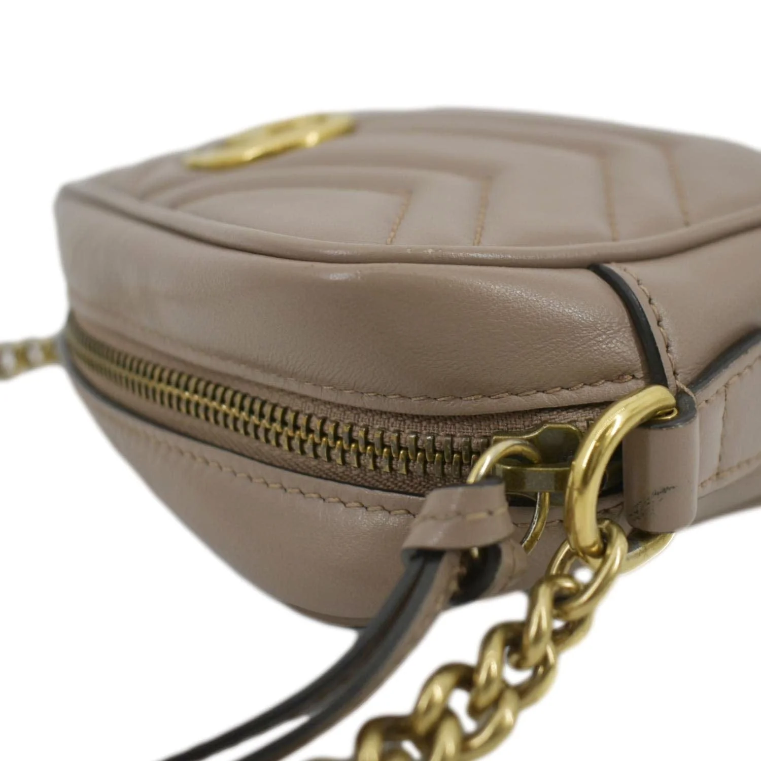 GUCCI GG Marmont Mini Matelasse Leather Crossbody Bag Dust Pink 448065 - Image 6