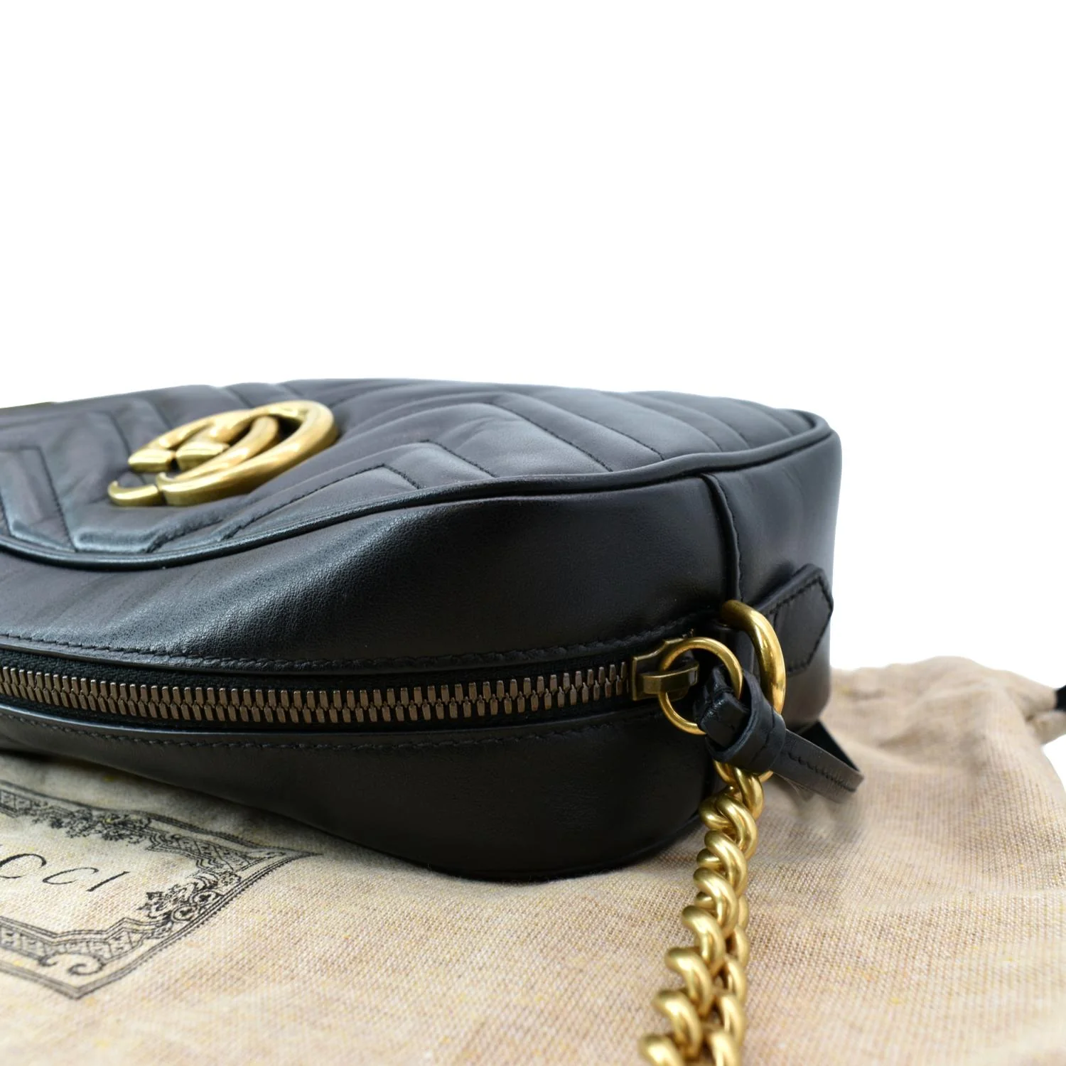 GUCCI GG Marmont Small Matelasse Leather Crossbody Bag Black 447632 - Image 5