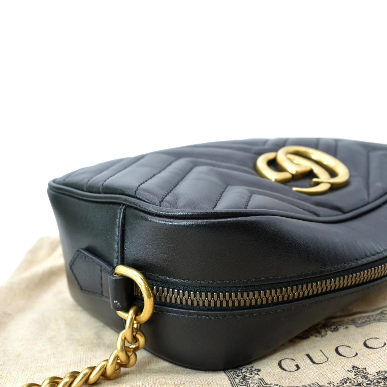 GUCCI GG Marmont Small Matelasse Leather Crossbody Bag Black 447632 - Image 6