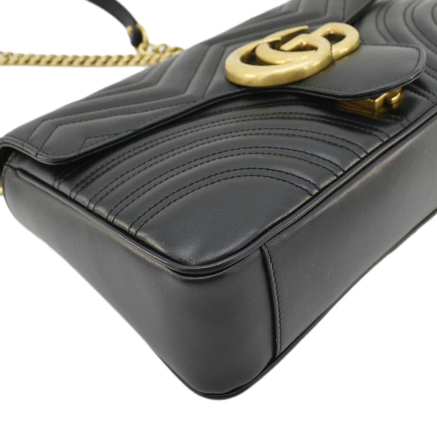 GUCCI GG Marmont Medium Matelasse Shoulder Bag Black 443496 - Image 9