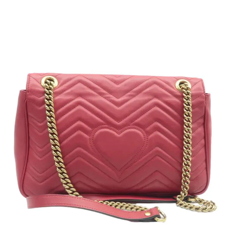 GUCCI GG Marmont Medium Matelasse Shoulder Bag Red 443496 - Image 2