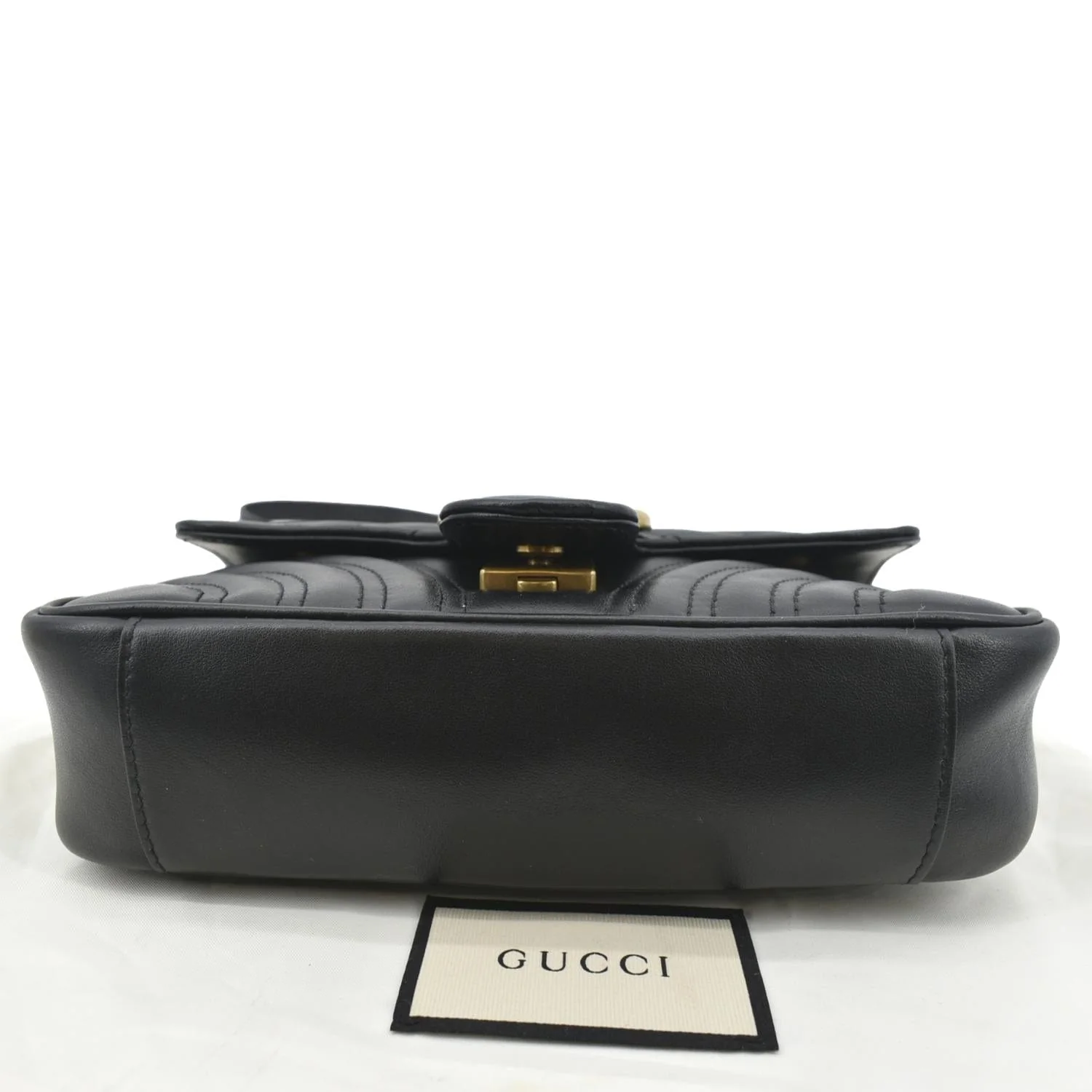 GUCCI GG Marmont Mini Leather Shoulder Bag Black 446744 - Image 10