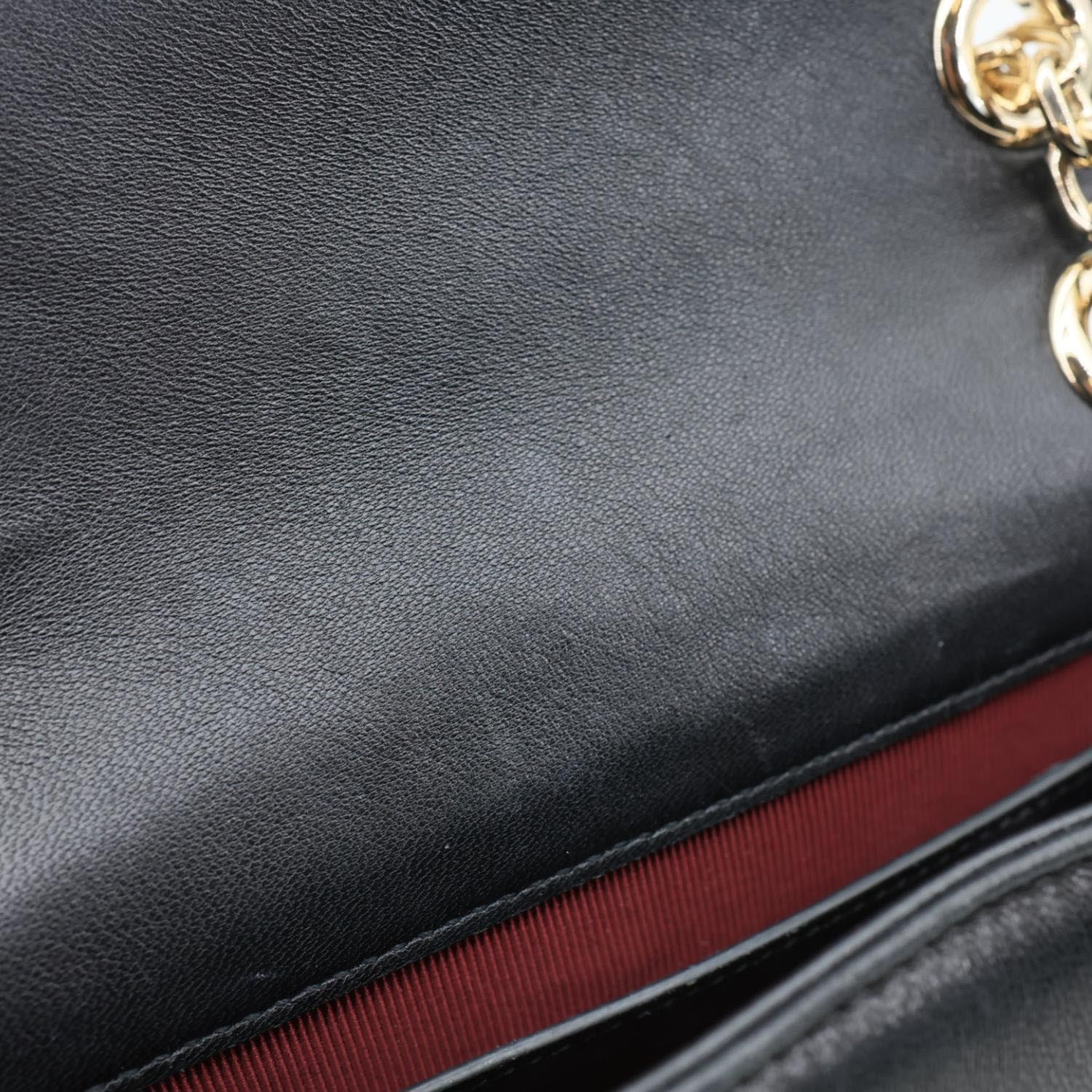 GUCCI GG Marmont Small Matelasse Chevron Leather Shoulder Bag Black 837280 - Image 11