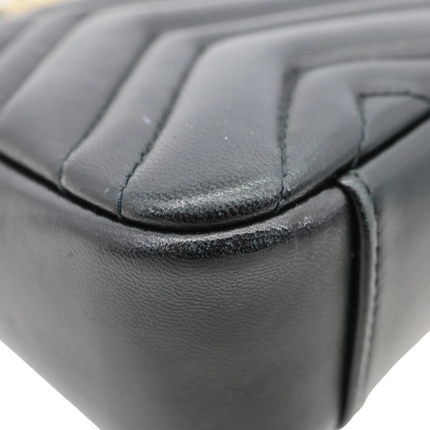 GUCCI GG Marmont Small Matelasse Chevron Leather Shoulder Bag Black 837280 - Image 16