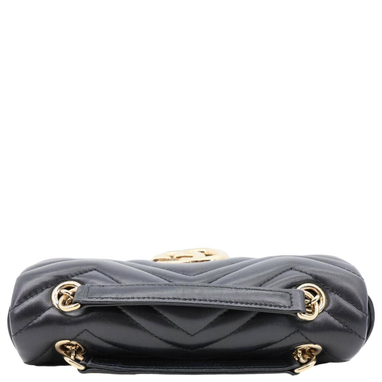 GUCCI GG Marmont Small Matelasse Chevron Leather Shoulder Bag Black 837280 - Image 5