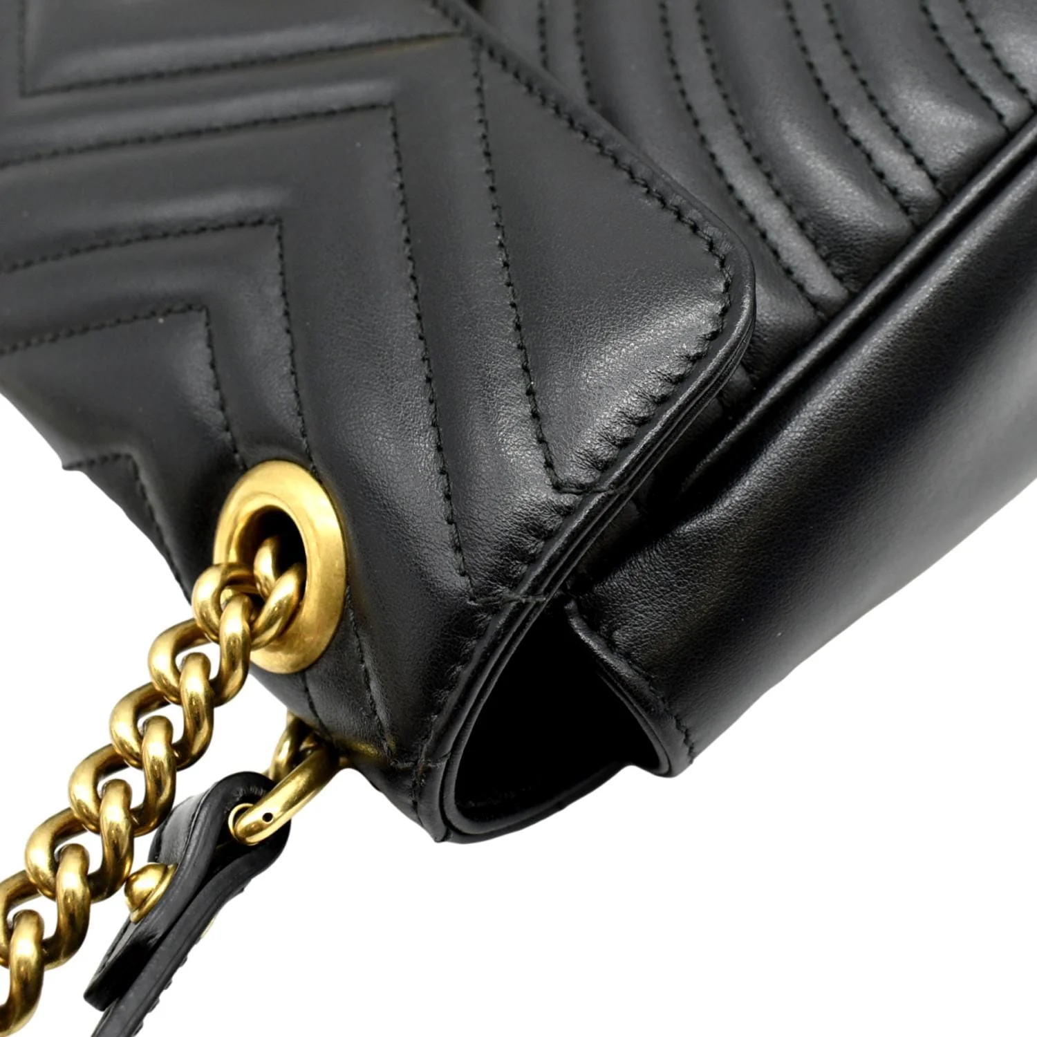 GUCCI GG Marmont Small Matelasse Leather Crossbody Bag Black 443497 - Image 6