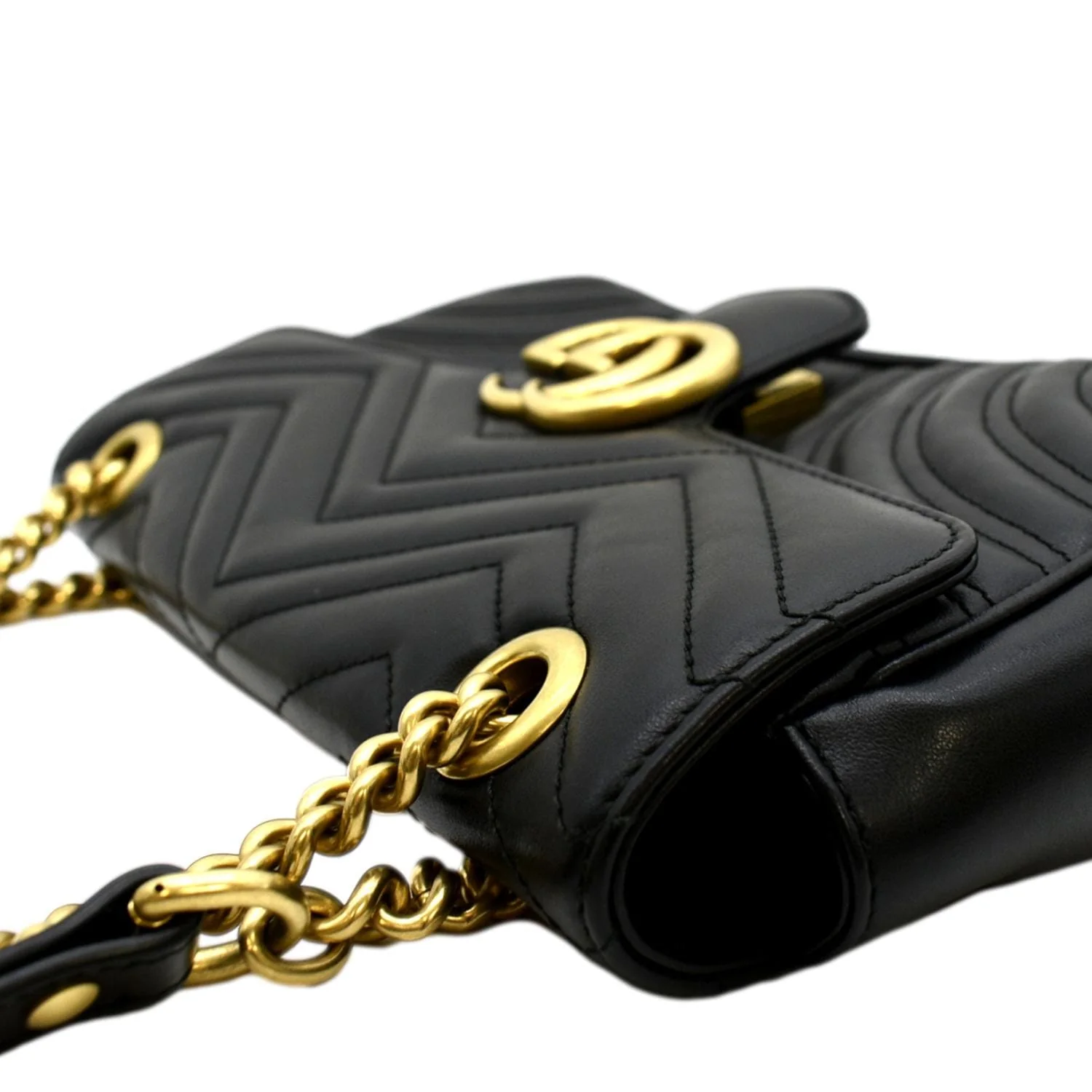 GUCCI GG Marmont Small Matelasse Leather Crossbody Bag Black 443497 - Image 7