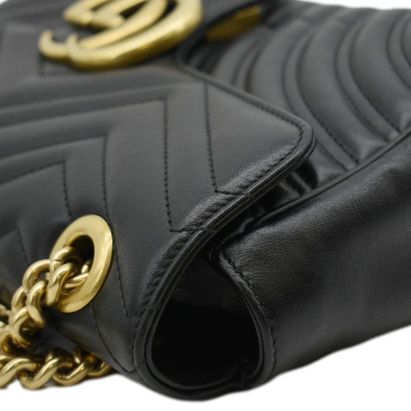 GUCCI GG Marmont Small Matelasse Leather Crossbody Bag Black 443497 - Image 7