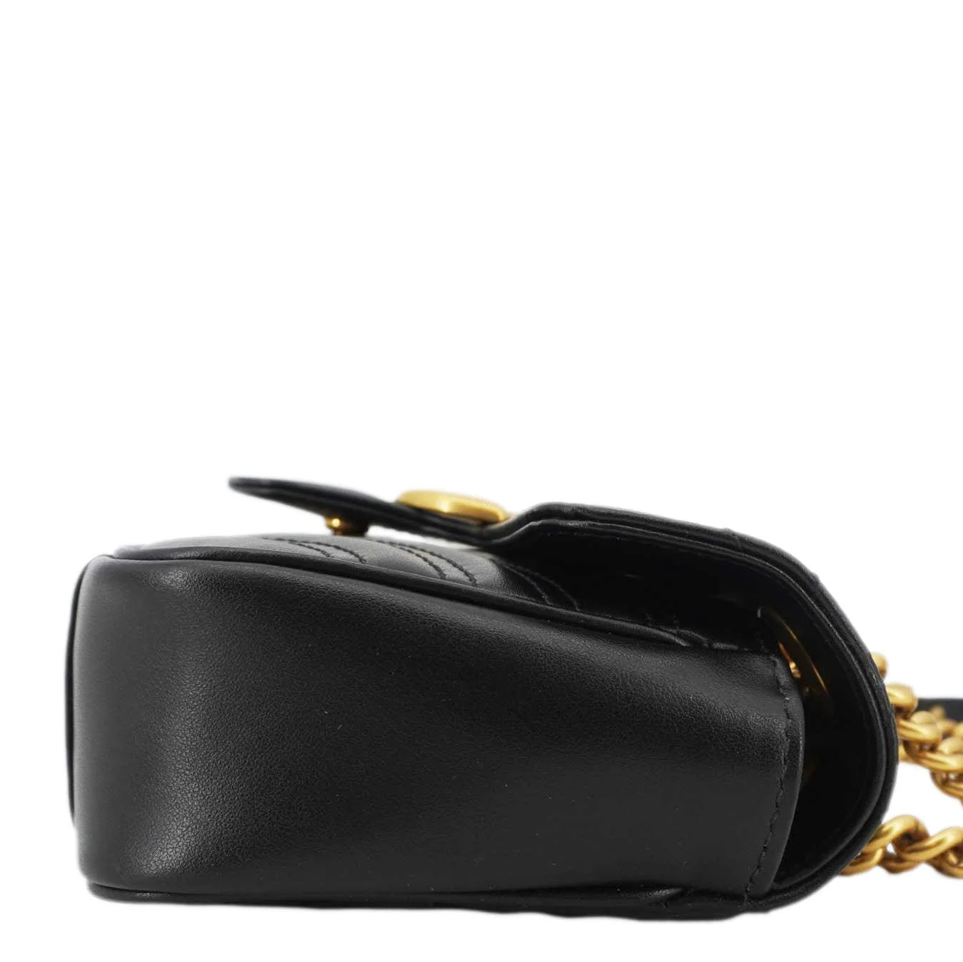 GUCCI GG Marmont Mini Leather Shoulder Bag Black 446744 - Image 10