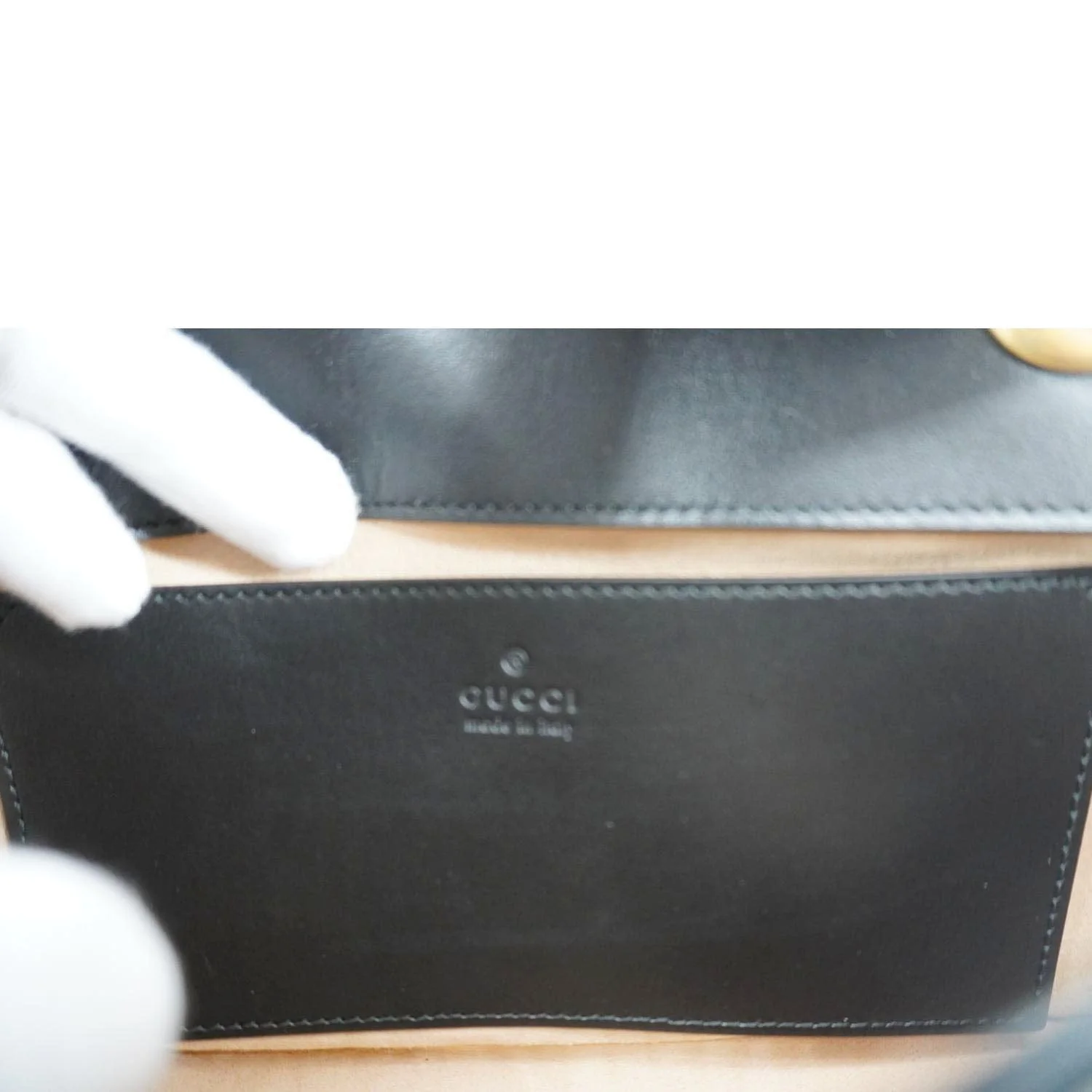 GUCCI GG Marmont Mini Leather Shoulder Bag Black 446744 - Image 12