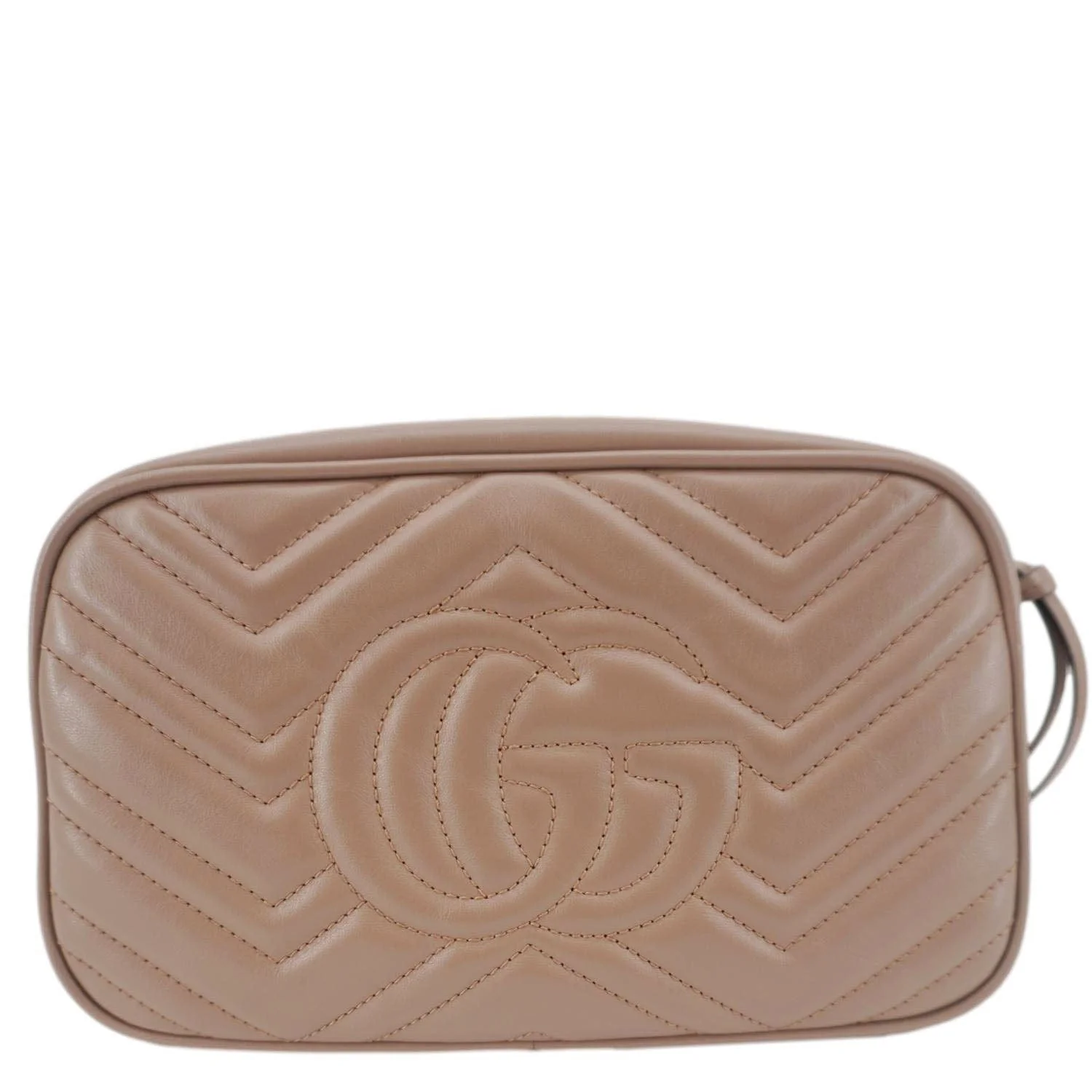 GUCCI GG Marmont Small Matelasse Chevron Leather Camera Bag Beige 447632 - Image 5