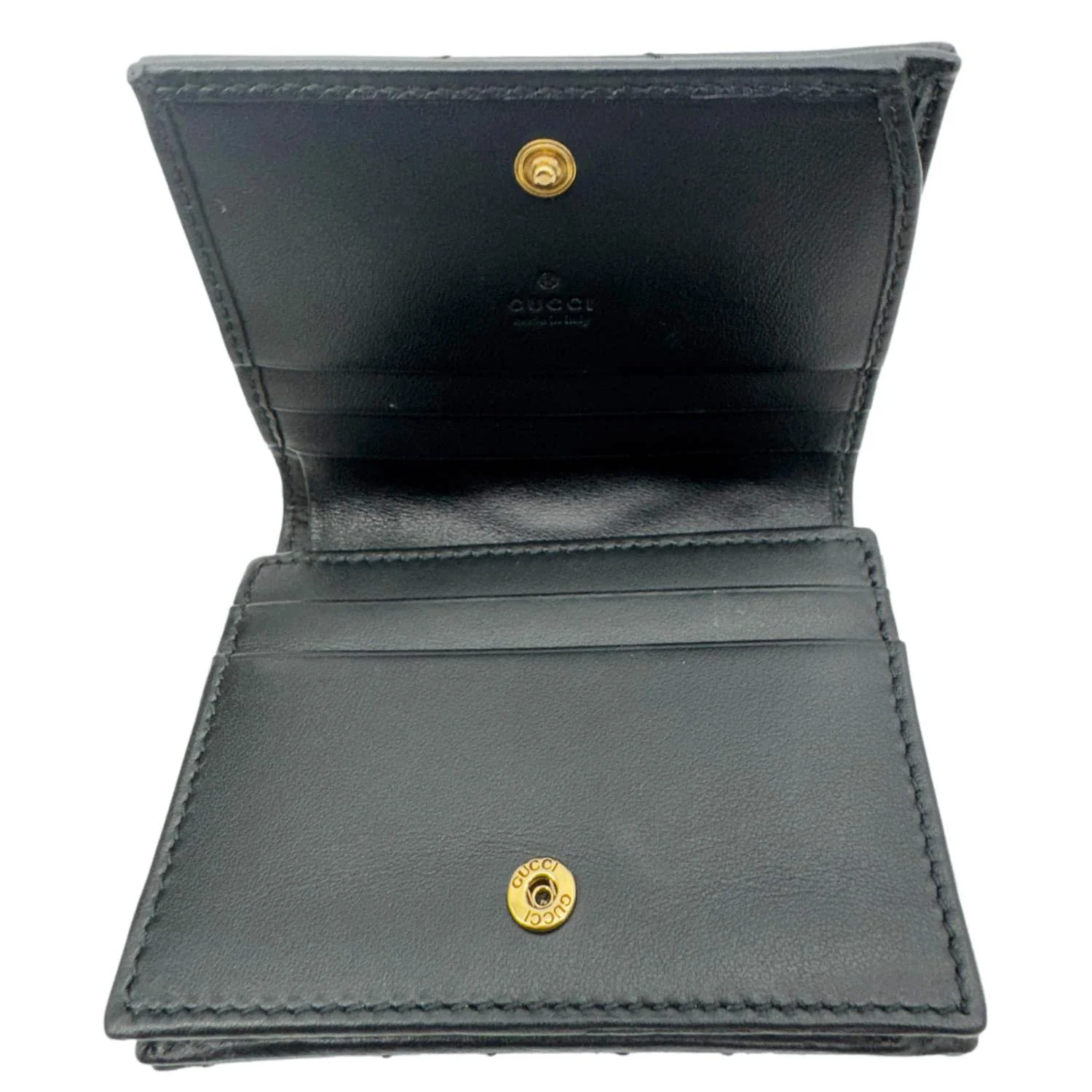 GUCCI Marmont GG Matelasse Leather Card Case Wallet Black 466492 - Image 12