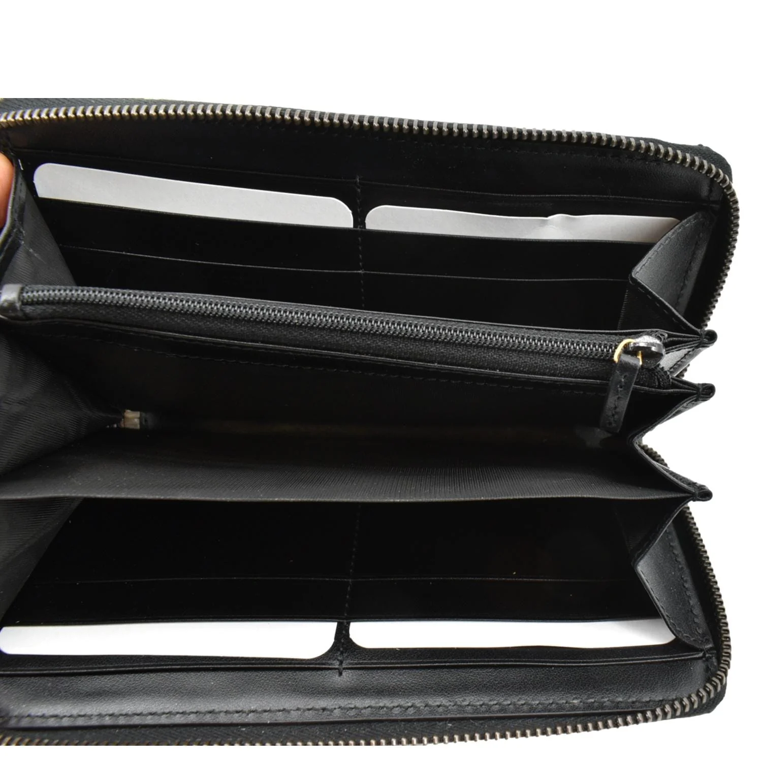 GUCCI GG Marmont Matelasse Chevron Leather Zip Around Wallet Black 443123 - Image 11