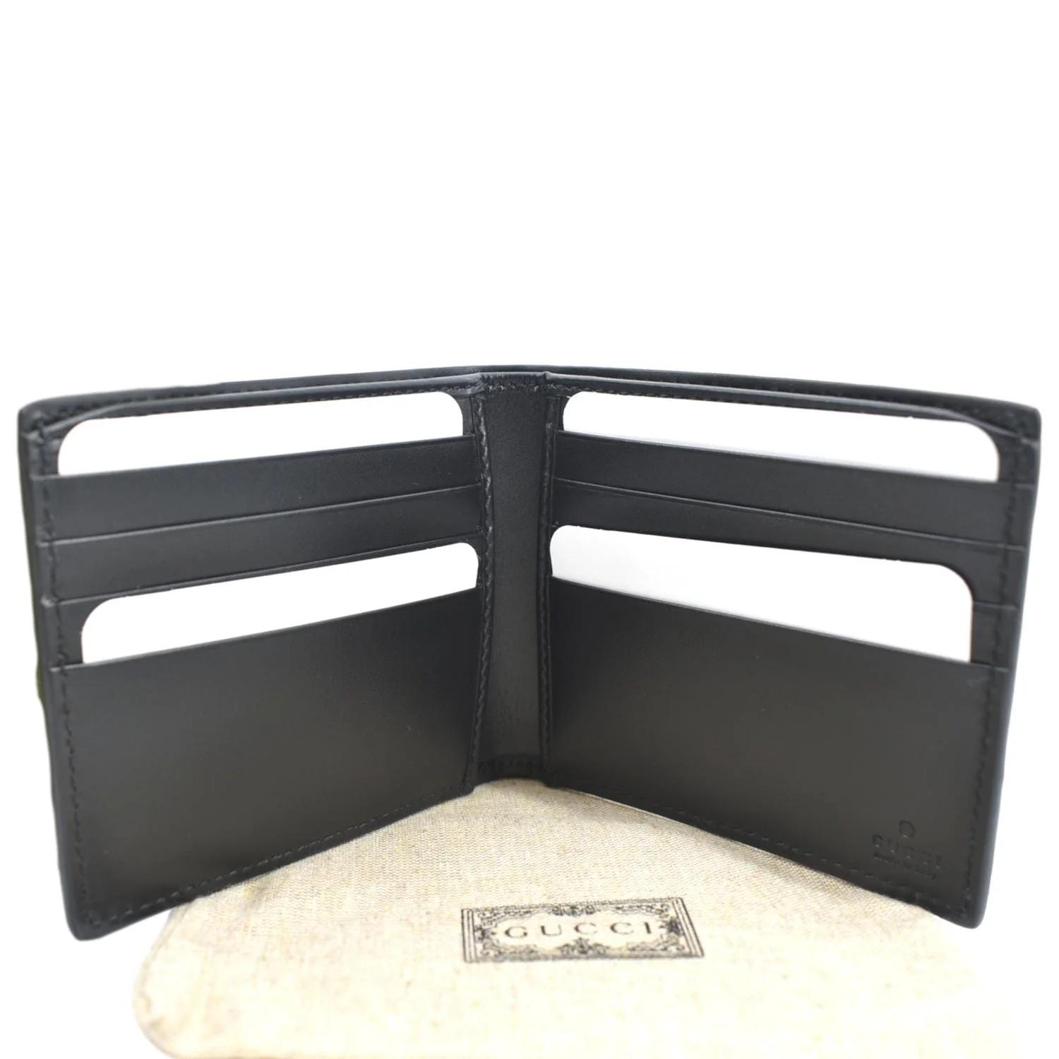 GUCCI GG Leather Bifold Men's Wallet Black 473916 - Image 4