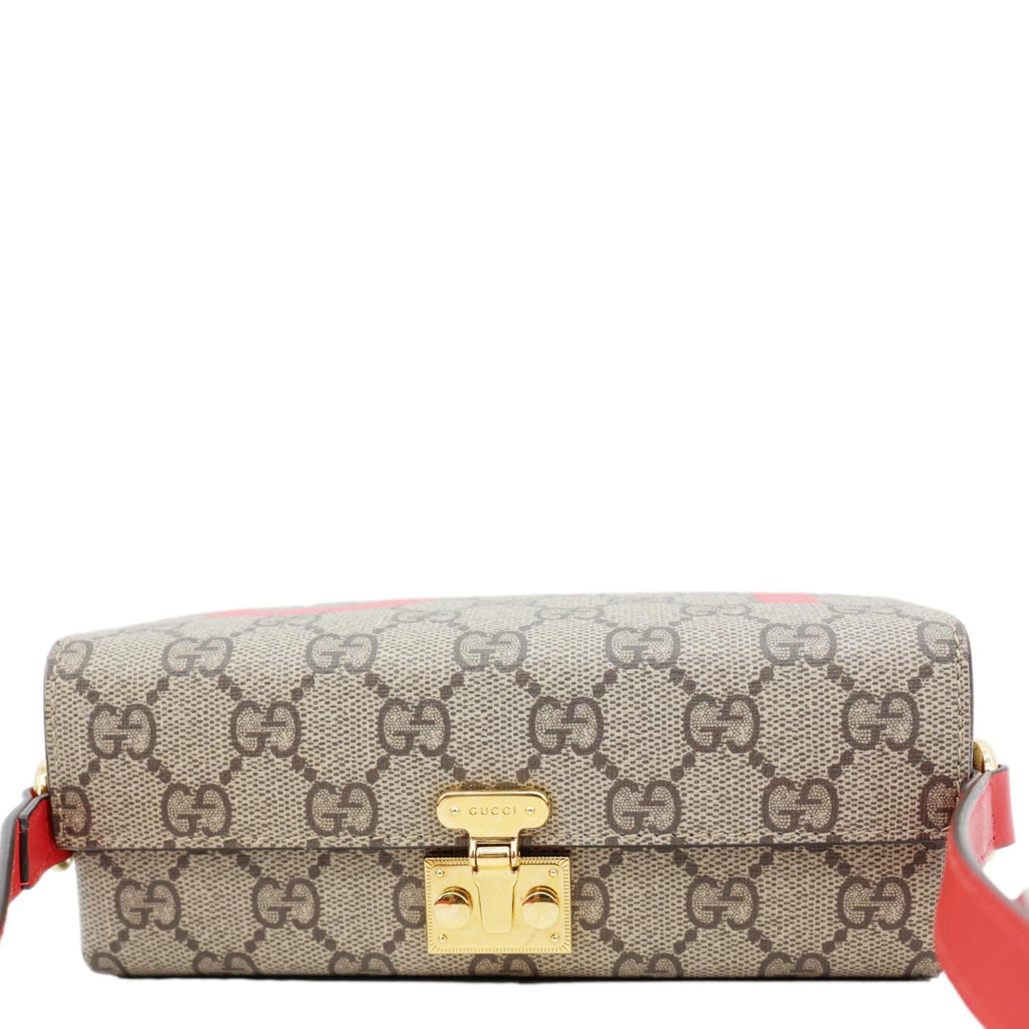 GUCCI Moon Love Valentines Day Padlock GG Supreme Canvas Shoulder Bag Beige 677610 - Image 4