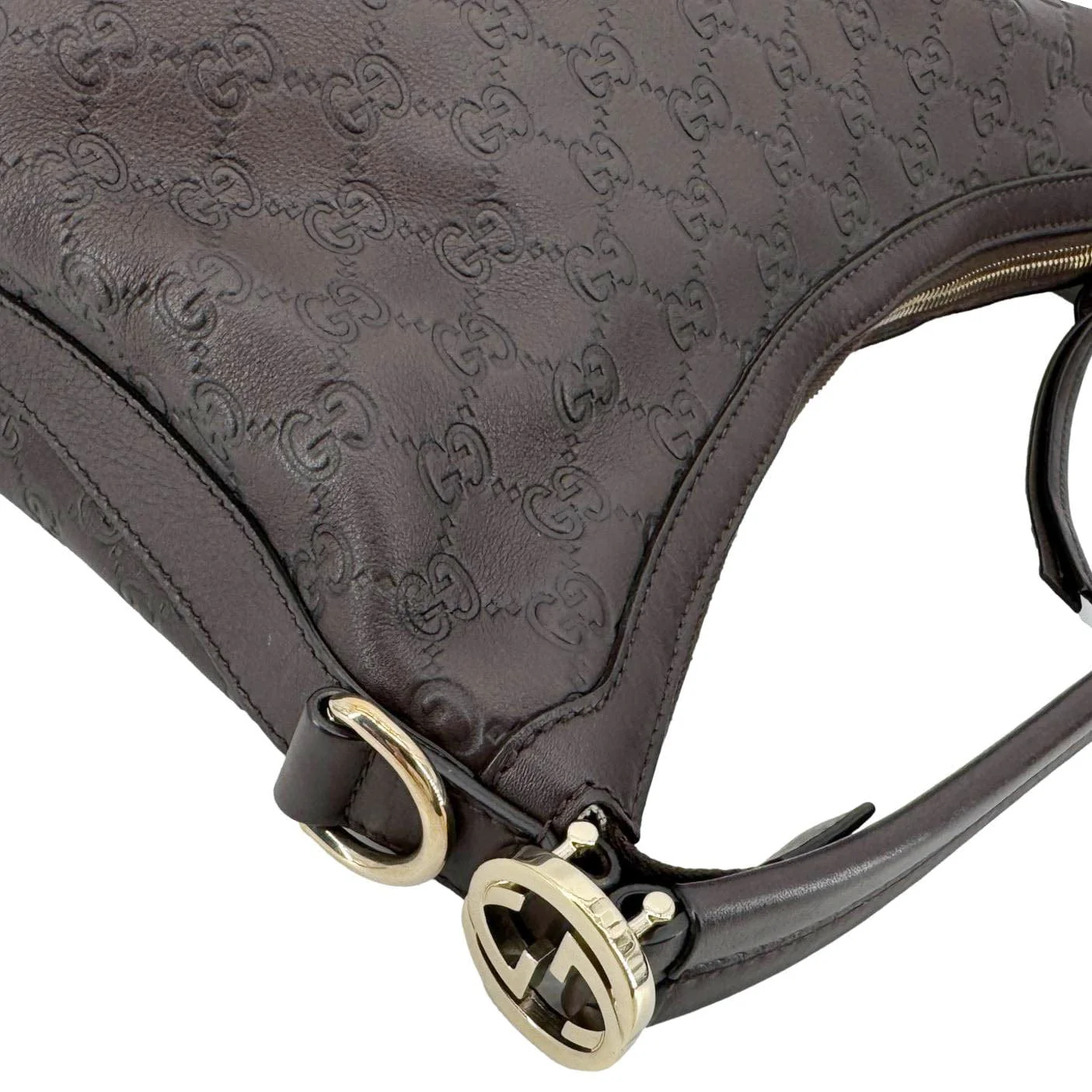 GUCCI Miss GG Leather Shoulder Hobo Bag Brown 326514 - Image 6