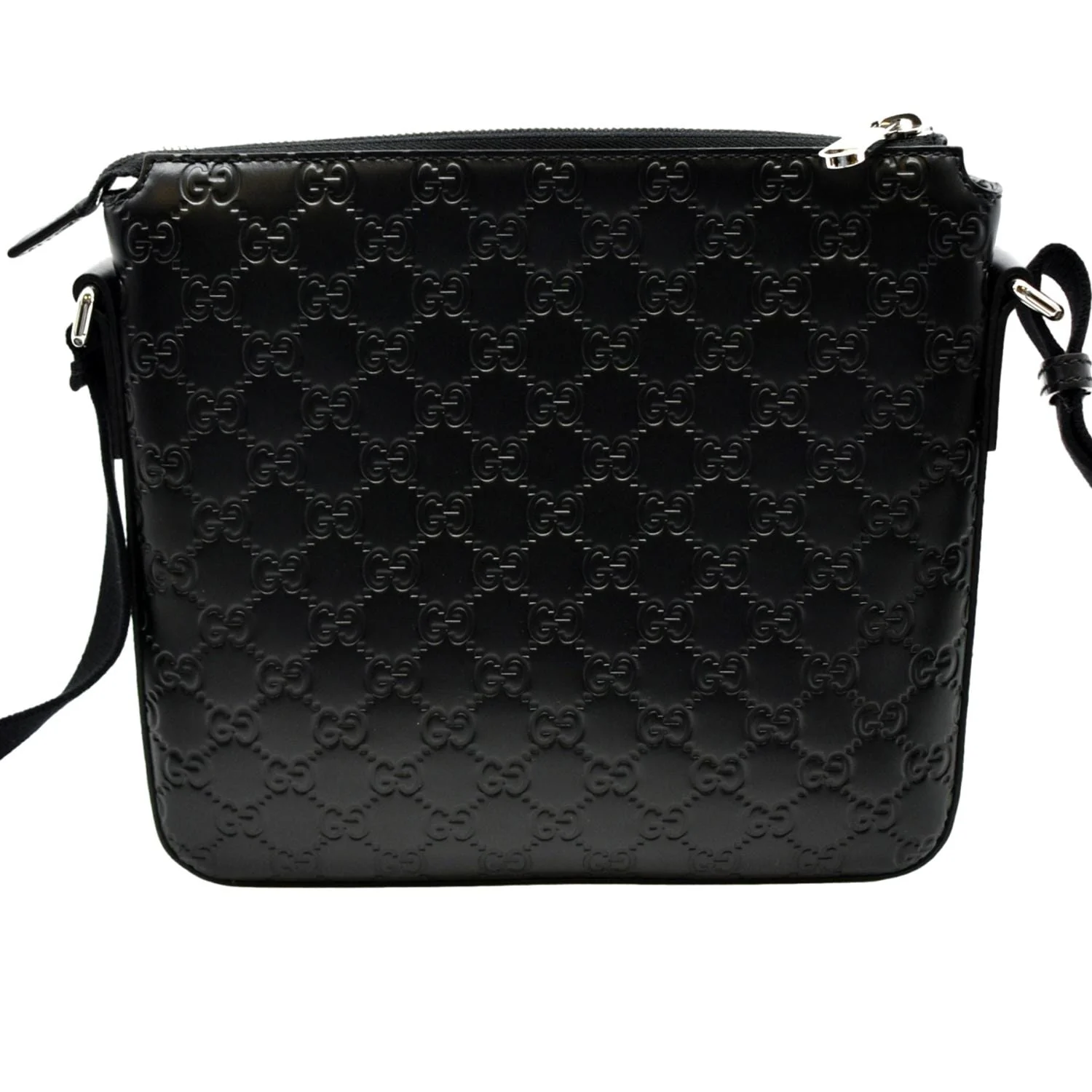 GUCCI GG Signature Leather Messenger Bag Black 406410 - Image 3
