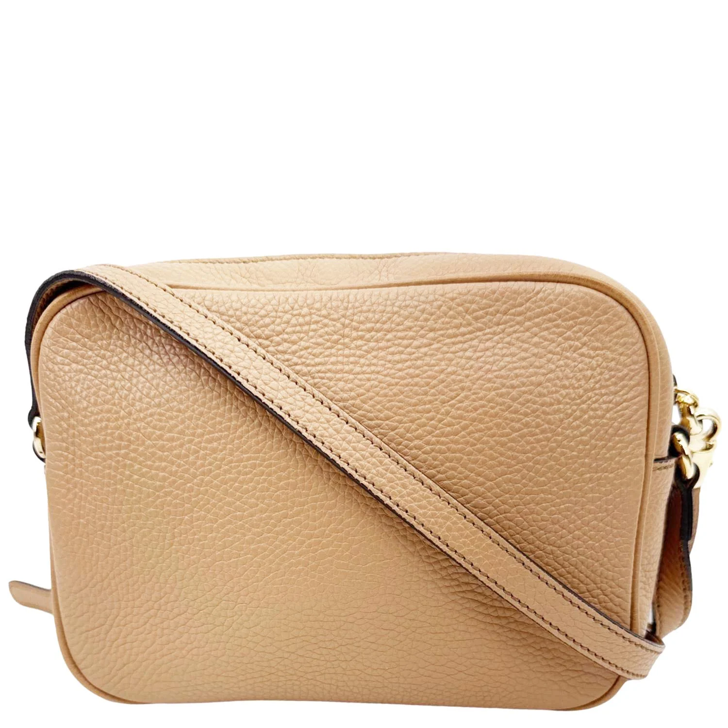 GUCCI Soho Disco Leather Camera Crossbody Bag Beige 308864 - Image 3