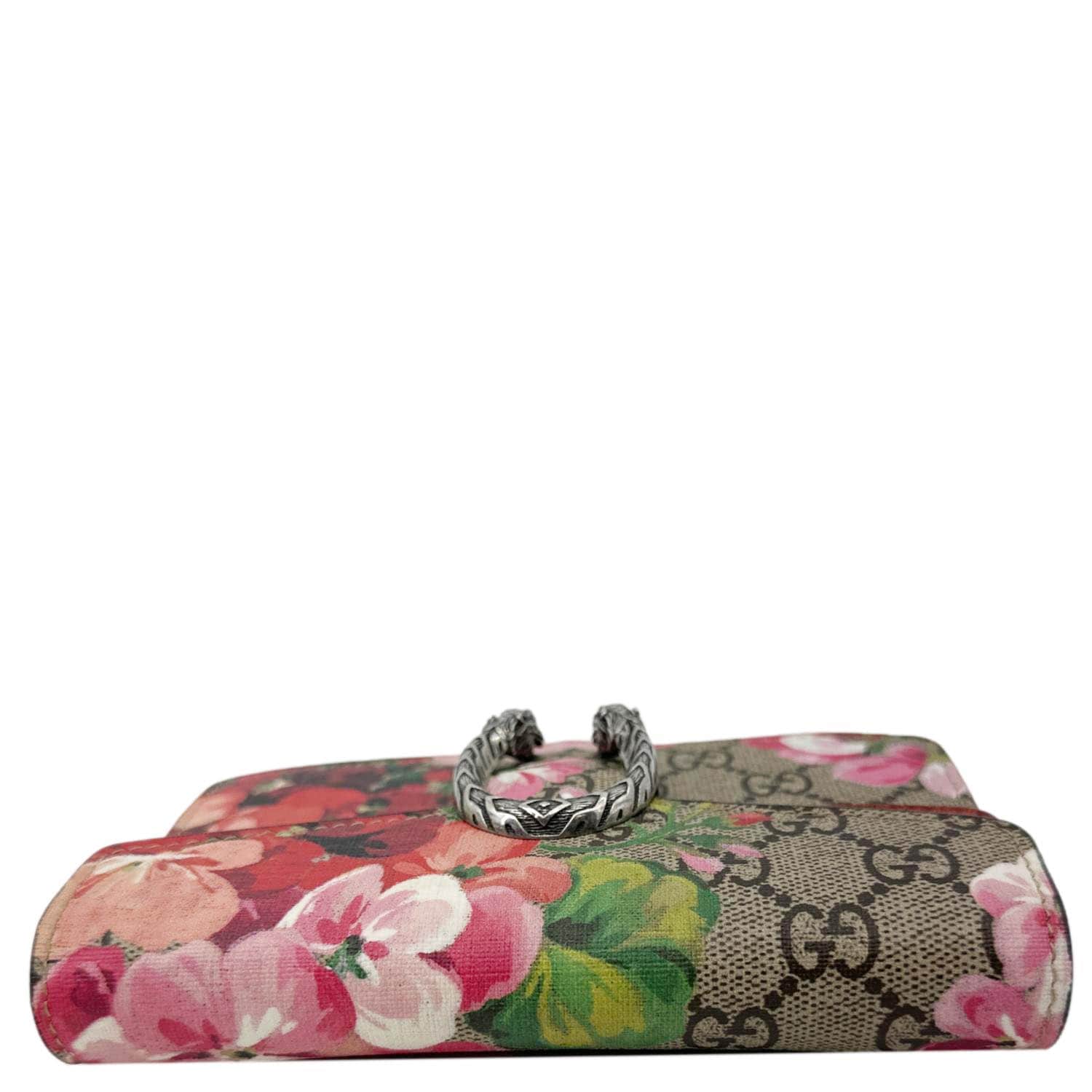 GUCCI Dionysus Super Mini Blooms GG Supreme Canvas Crossbody Bag Beige 476432 - Image 4