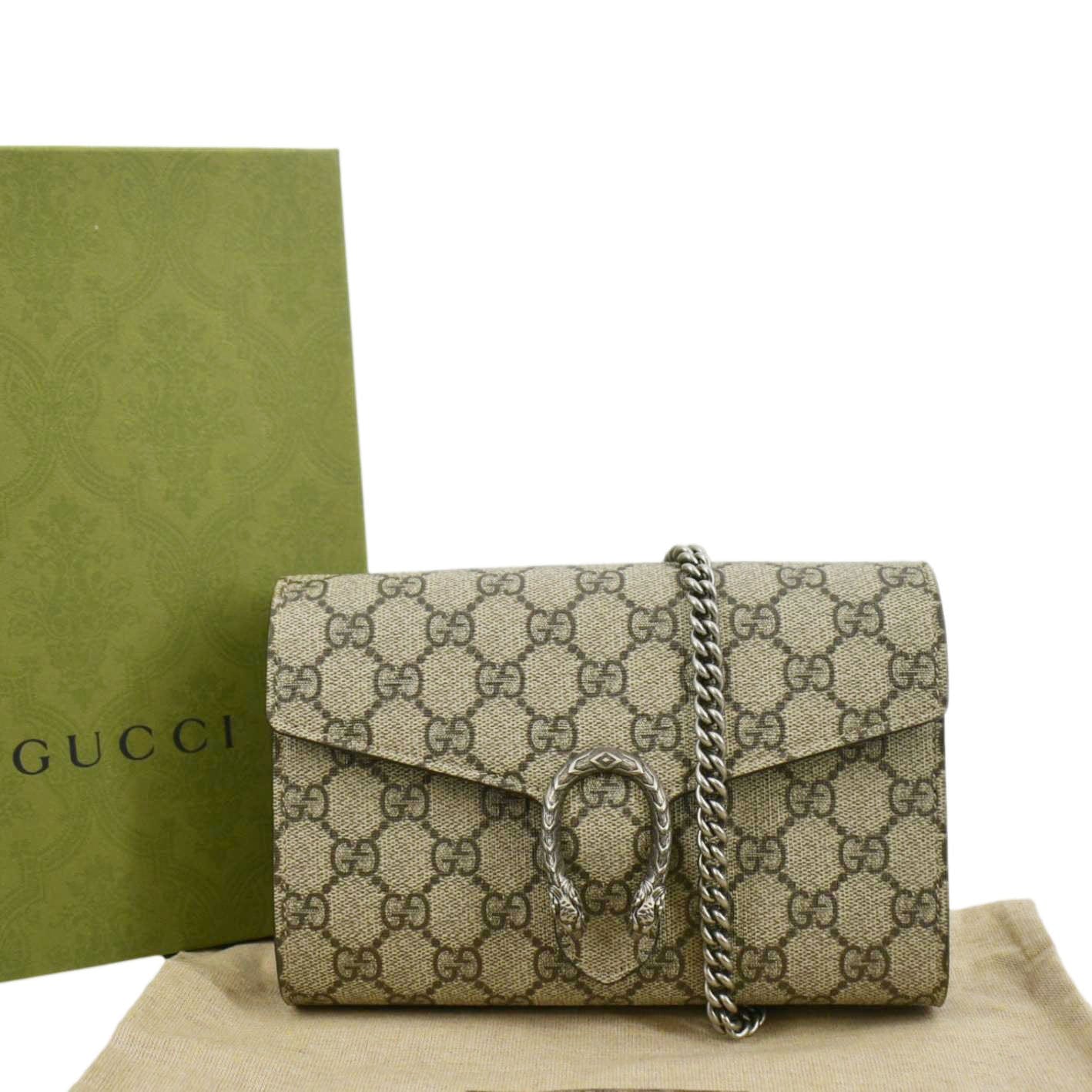 GUCCI Dionysus GG Supreme Crossbody Chain Wallet Beige 401231 - Image 3