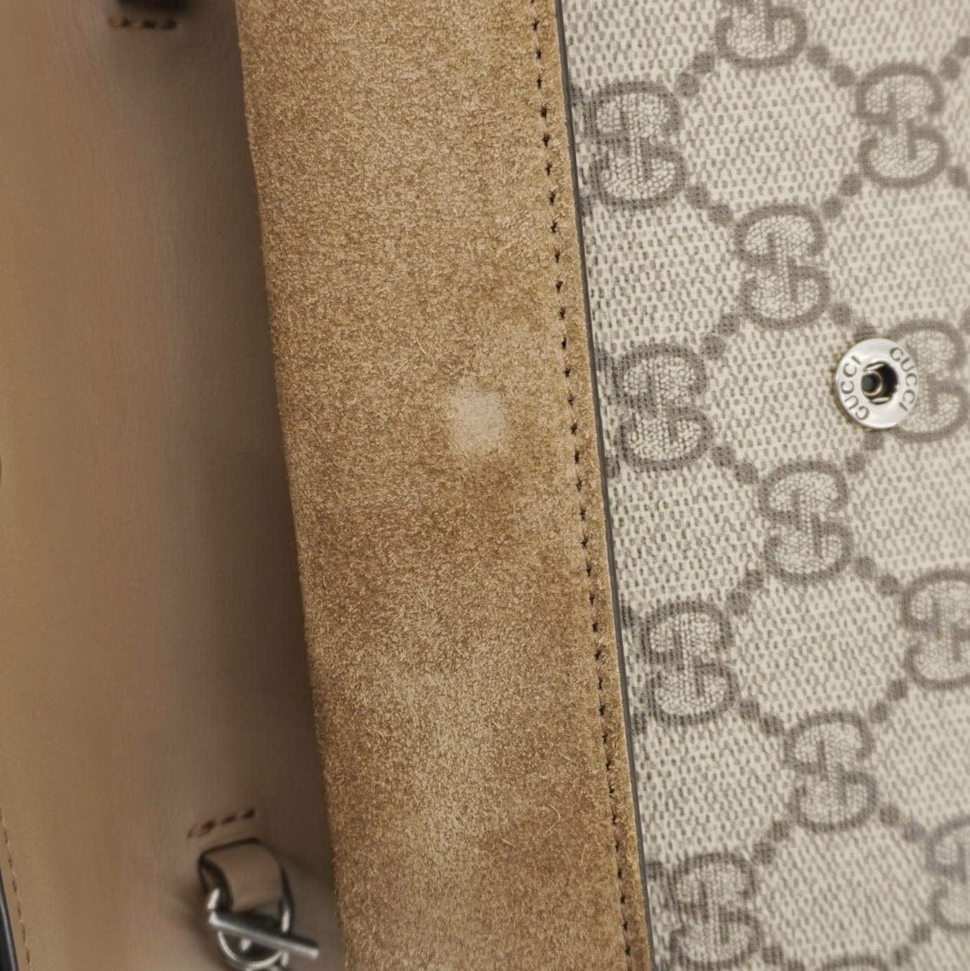 GUCCI Dionysus Super Mini GG Supreme Canvas Crossbody Bag Taupe 476432 - Image 16