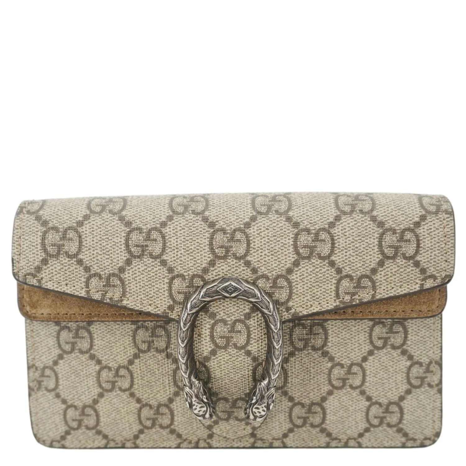 GUCCI Dionysus Super Mini GG Supreme Canvas Crossbody Bag Taupe 476432 - Image 2