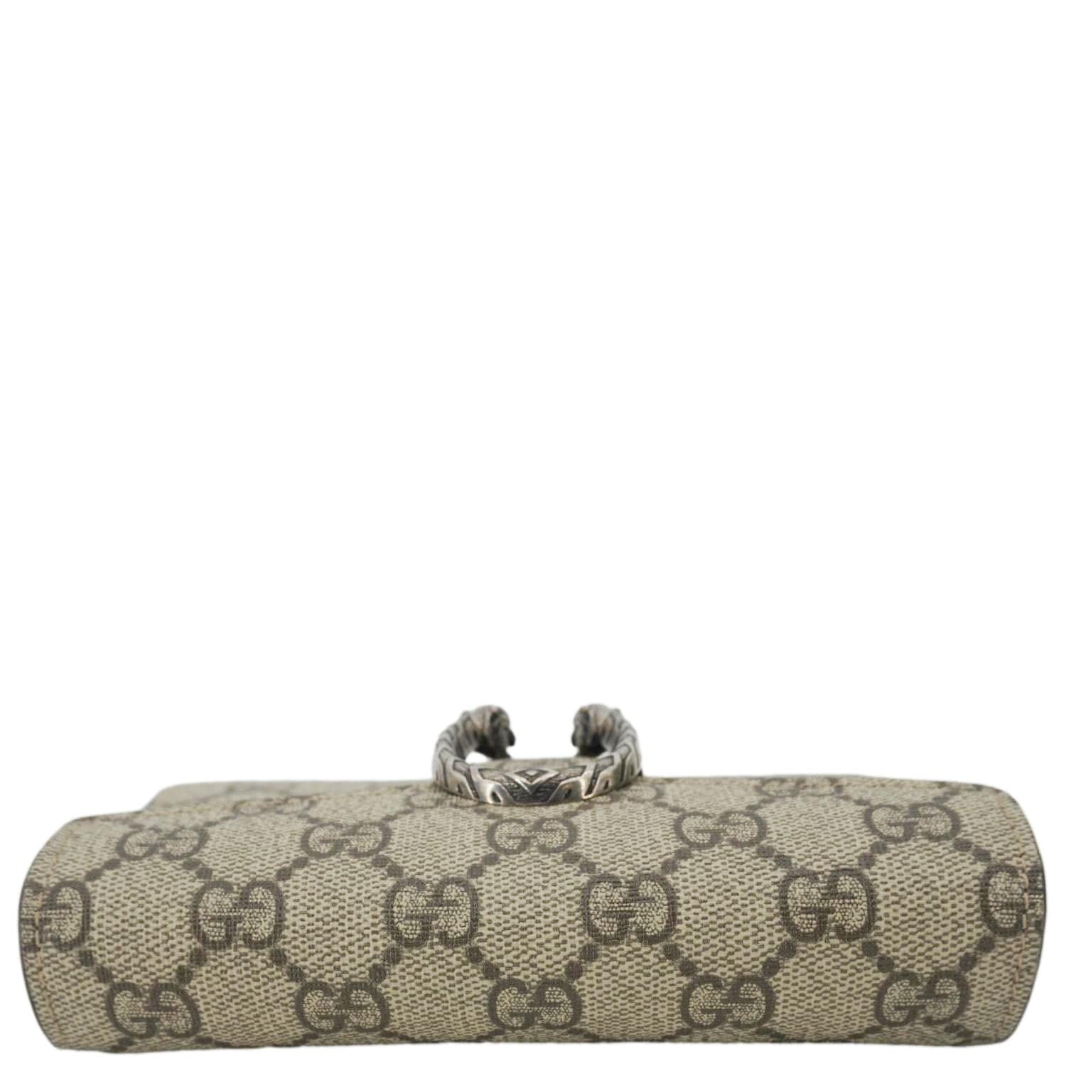 GUCCI Dionysus Super Mini GG Supreme Canvas Crossbody Bag Taupe 476432 - Image 7