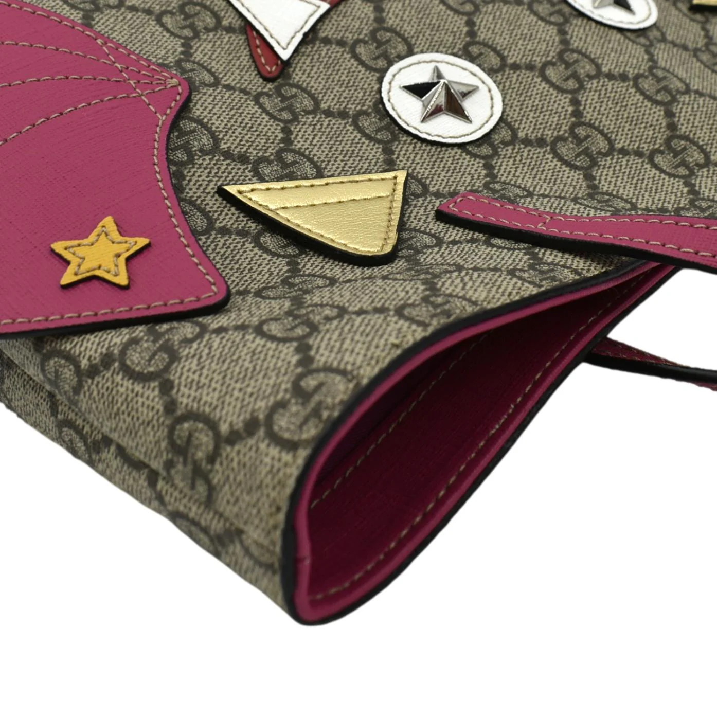 GUCCI Kids Bat Canvas Tote Bag Pink 525522 - Image 6